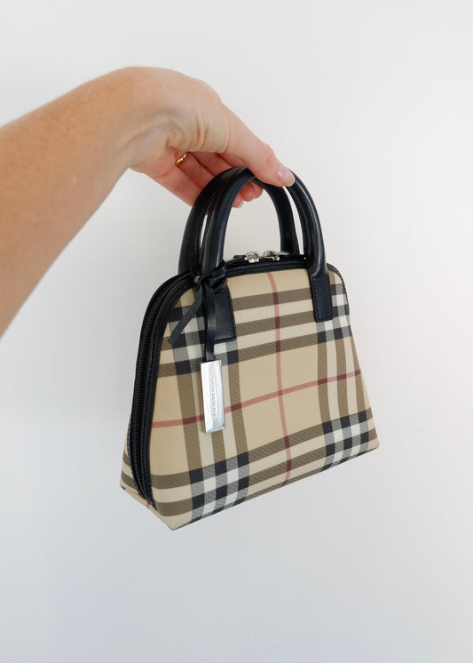 Authentic Preowned Burberry Beige Nova Check Mini Top Handle Bag