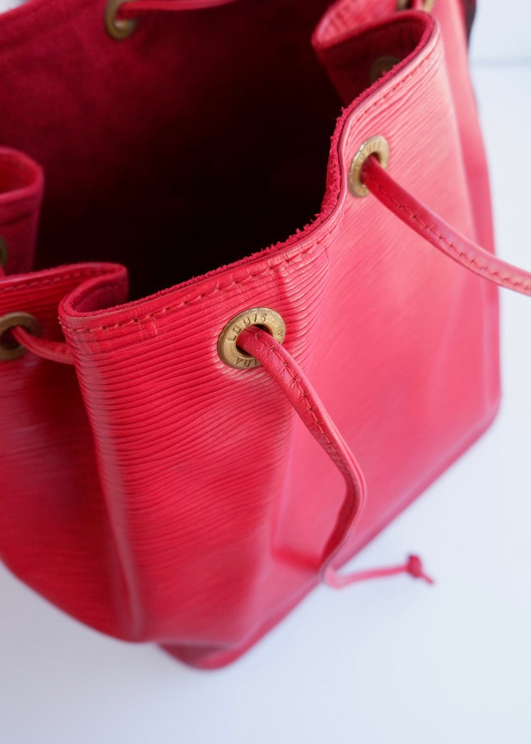 Authentic Preowned Louis Vuitton Red Epi Leather Noe GM Shoulder Bag