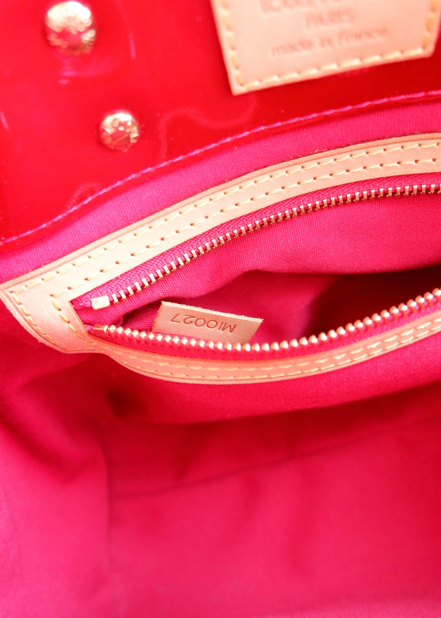 Authentic Preowned Louis Vuitton Red Monogram Vernis Reade Handbag