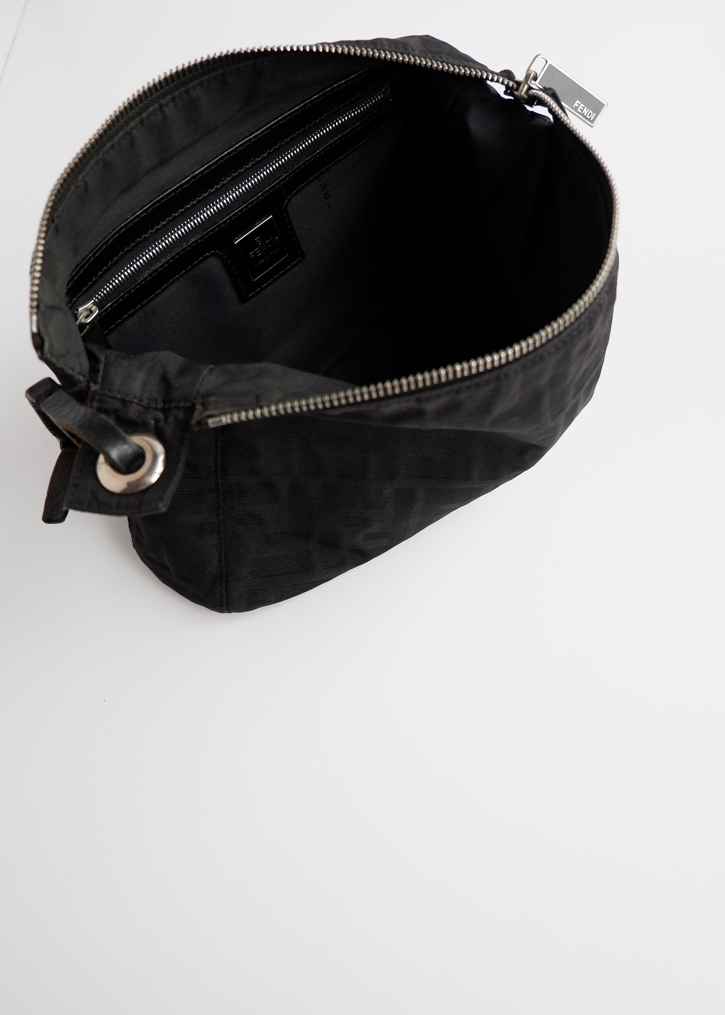 Authentic Preowned Fendi Black Zucca Canvas Shoulder Bag
