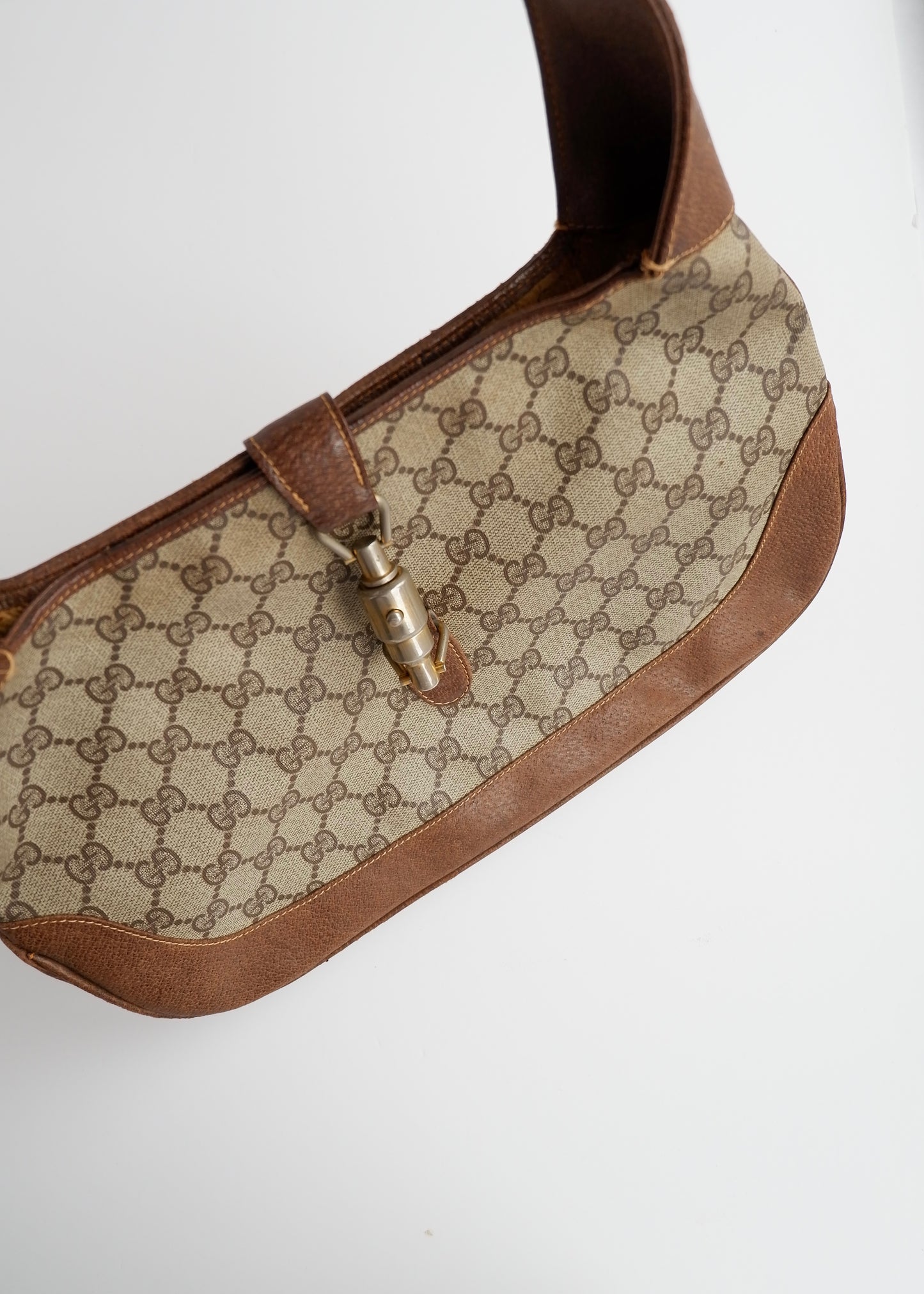 Authentic Preowned Vintage Gucci Brown GG Canvas Jackie Shoulder Bag