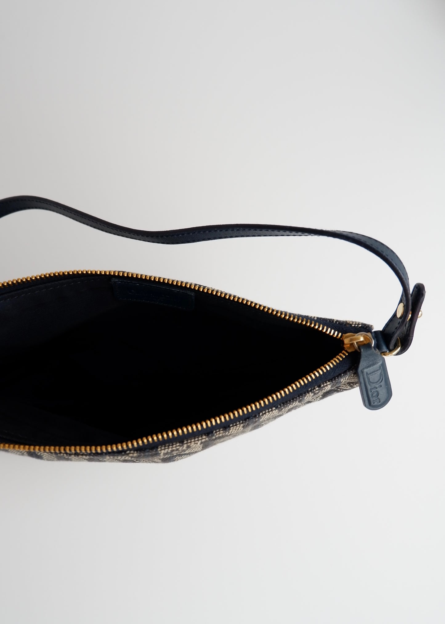 Authentic Preowned Vintage Dior Navy Oblique Canvas Saddle Bag