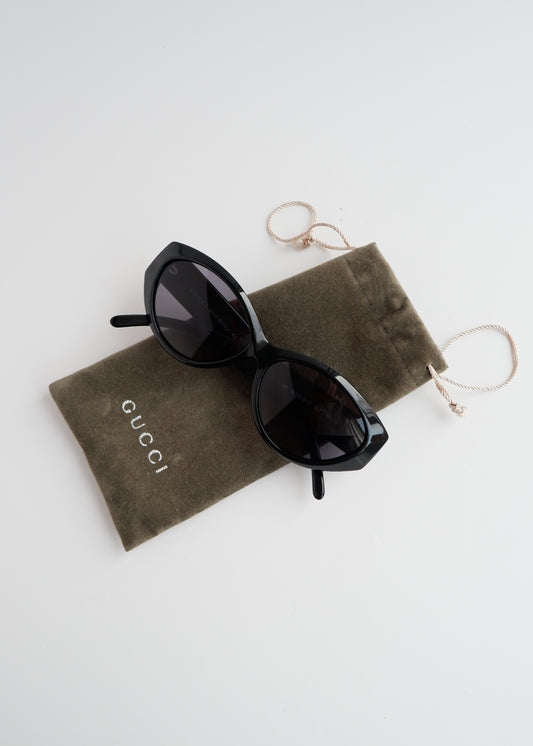 Authentic Preowned Gucci Black Cat Eye Sunglasses