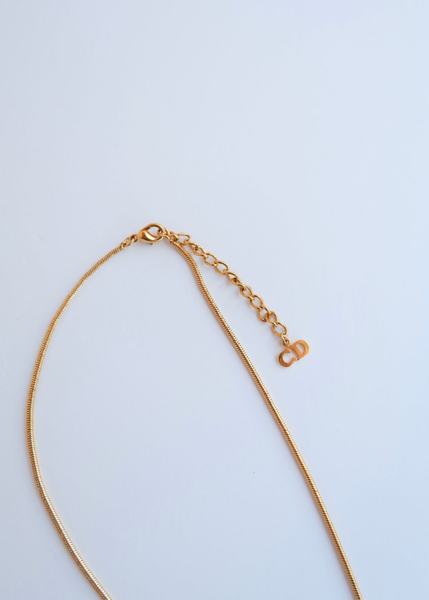 Authentic Preowned Dior Gold Tone Logo Necklace