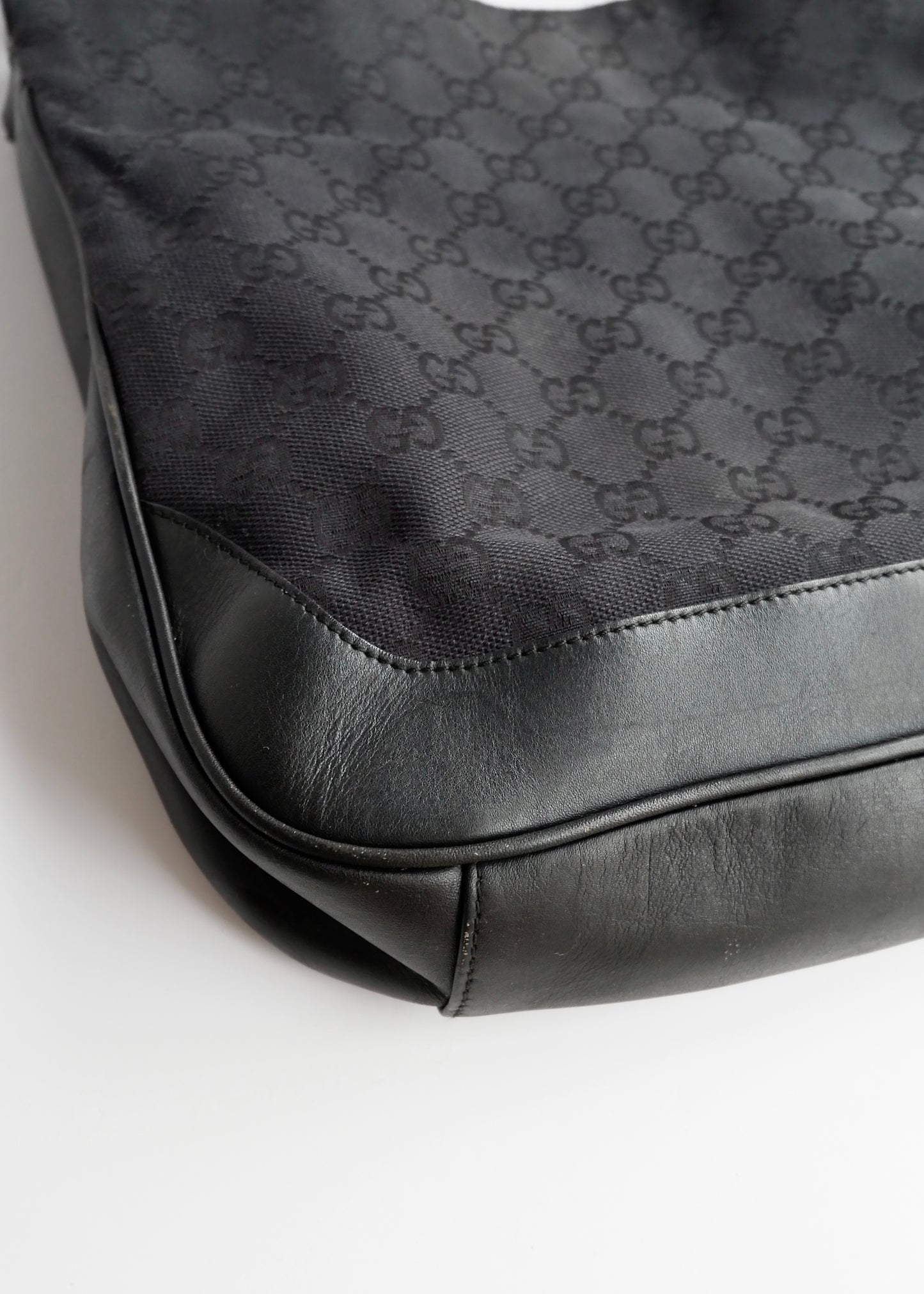 Authentic Preowned Gucci Black GG Canvas Two Strap Shoulder Bag