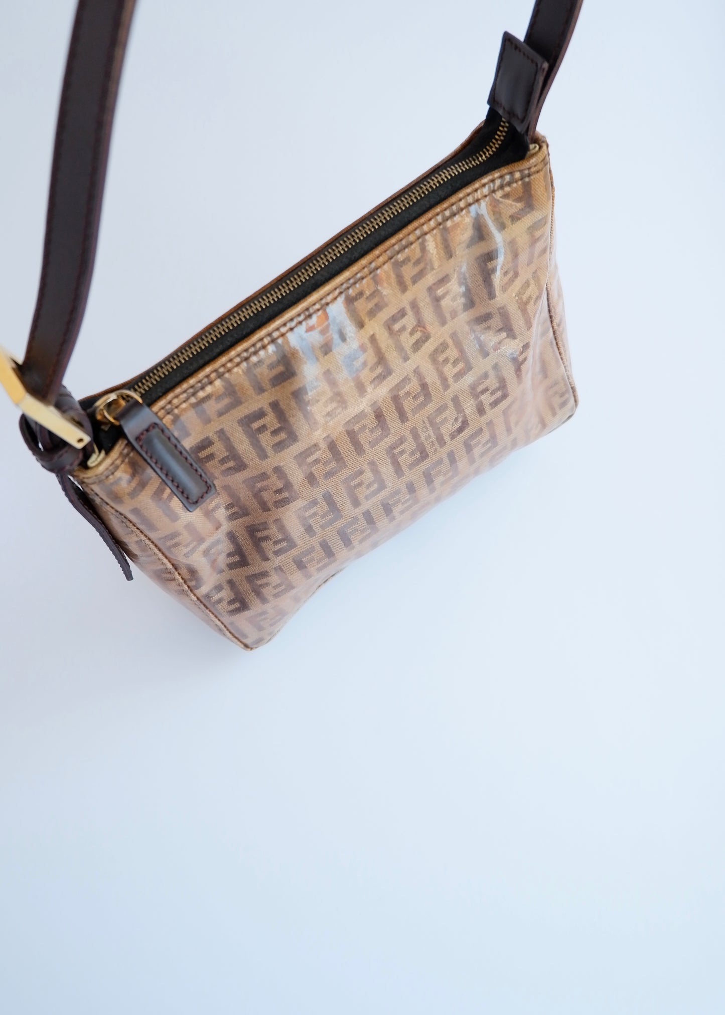 Authentic Preowned Fendi Brown Zucchino Micro Handbag