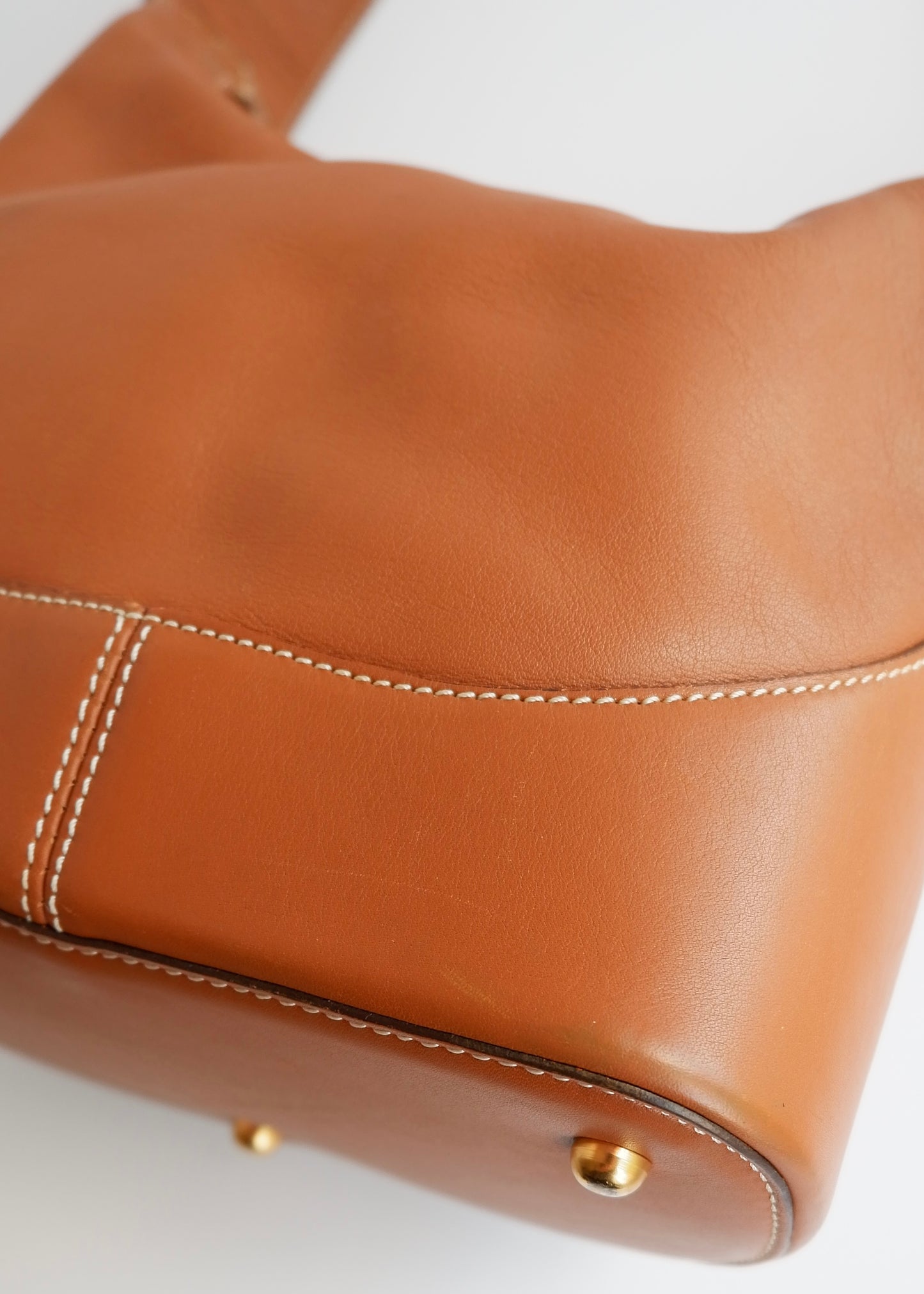 Authentic Preowned Vintage Loewe Chestnut Brown Leather Shoulder Bag