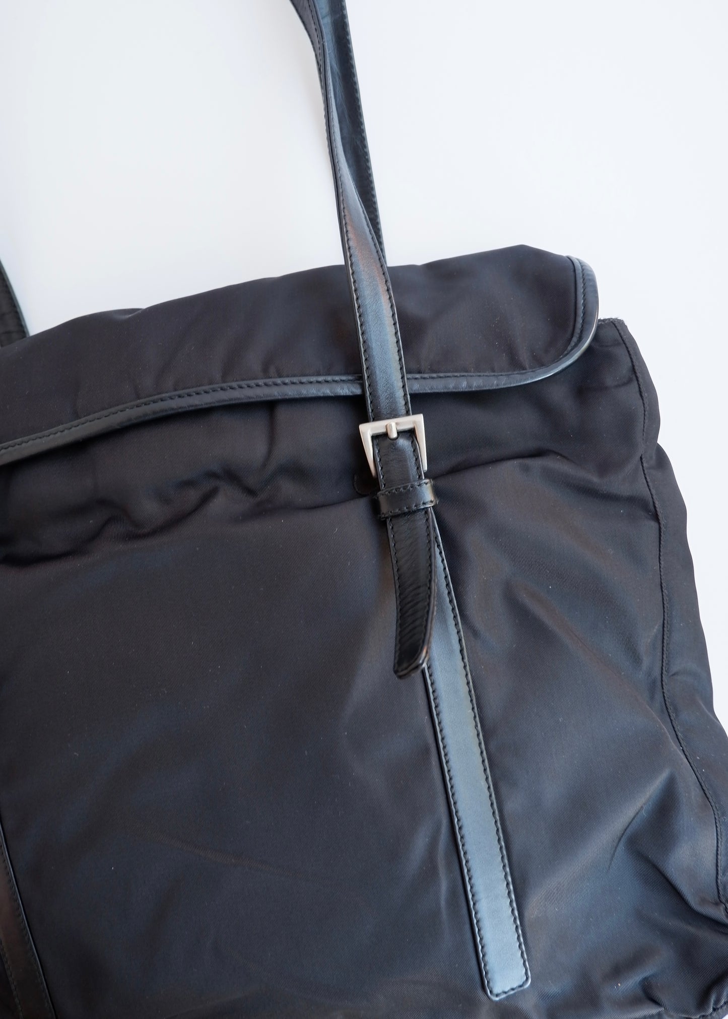 Authentic Preowned Prada Black Nylon/ Leather Tote Bag