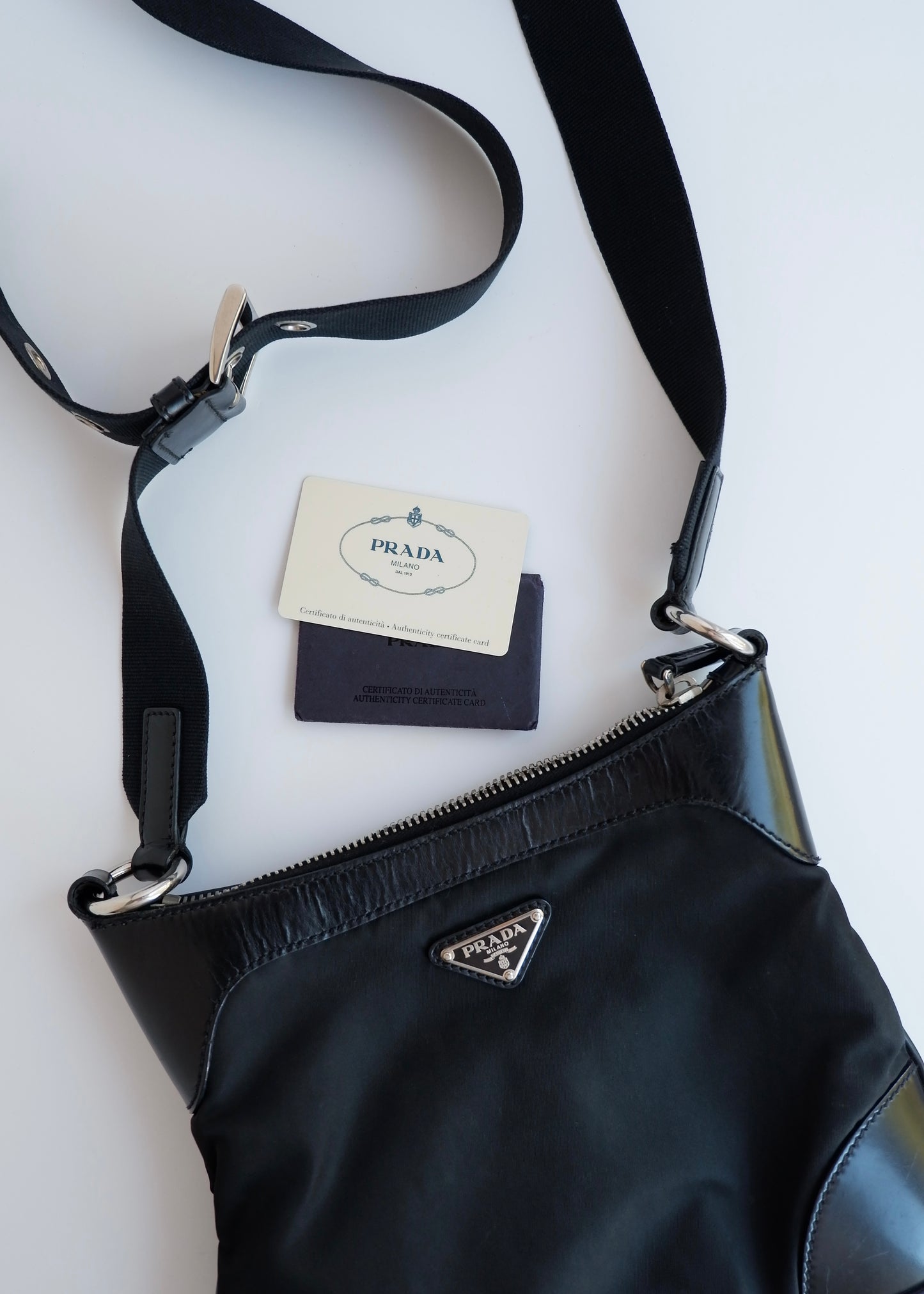 Authentic Preowned Prada Black Nylon/Leather Crossbody Bag