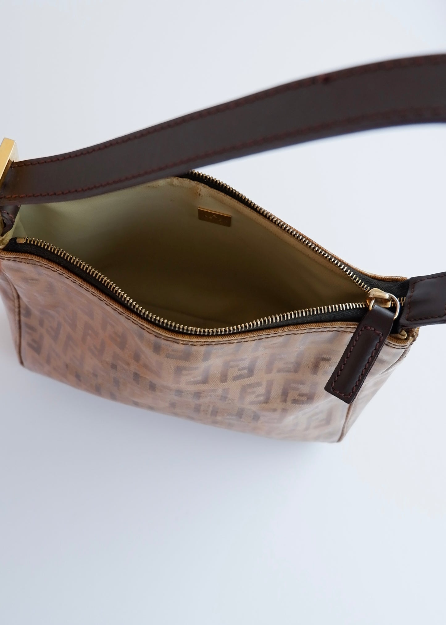Authentic Preowned Fendi Brown Zucchino Micro Handbag