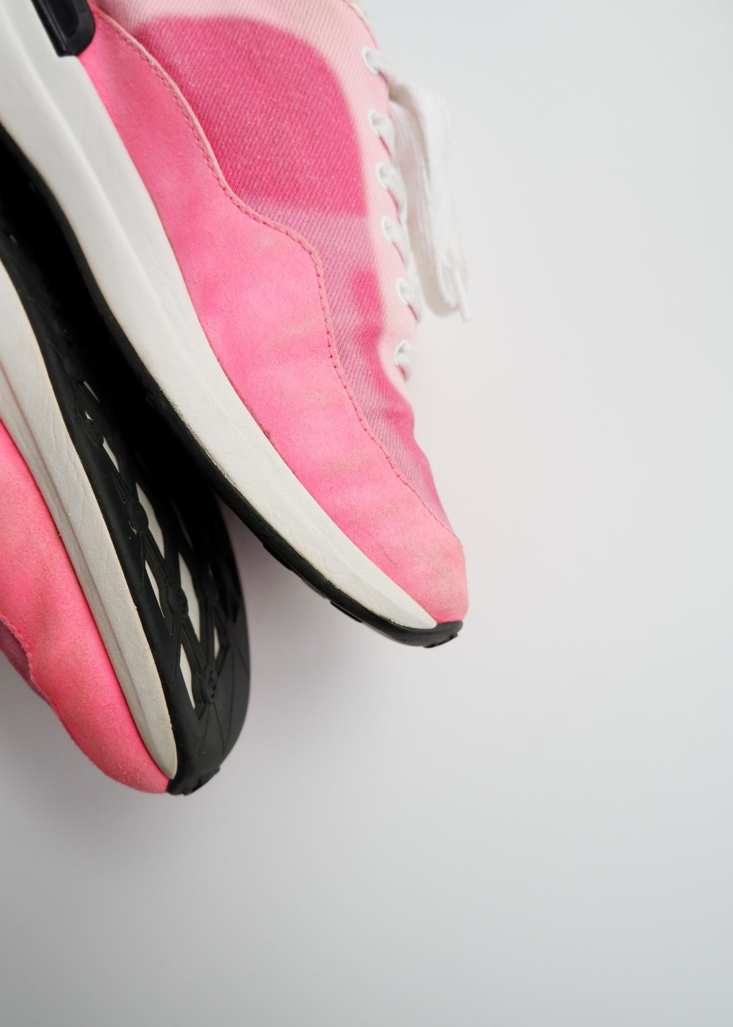 Authentic Preowned Chanel Pink Fabric/Suede CC Logo Low Top Sneakers - 37
