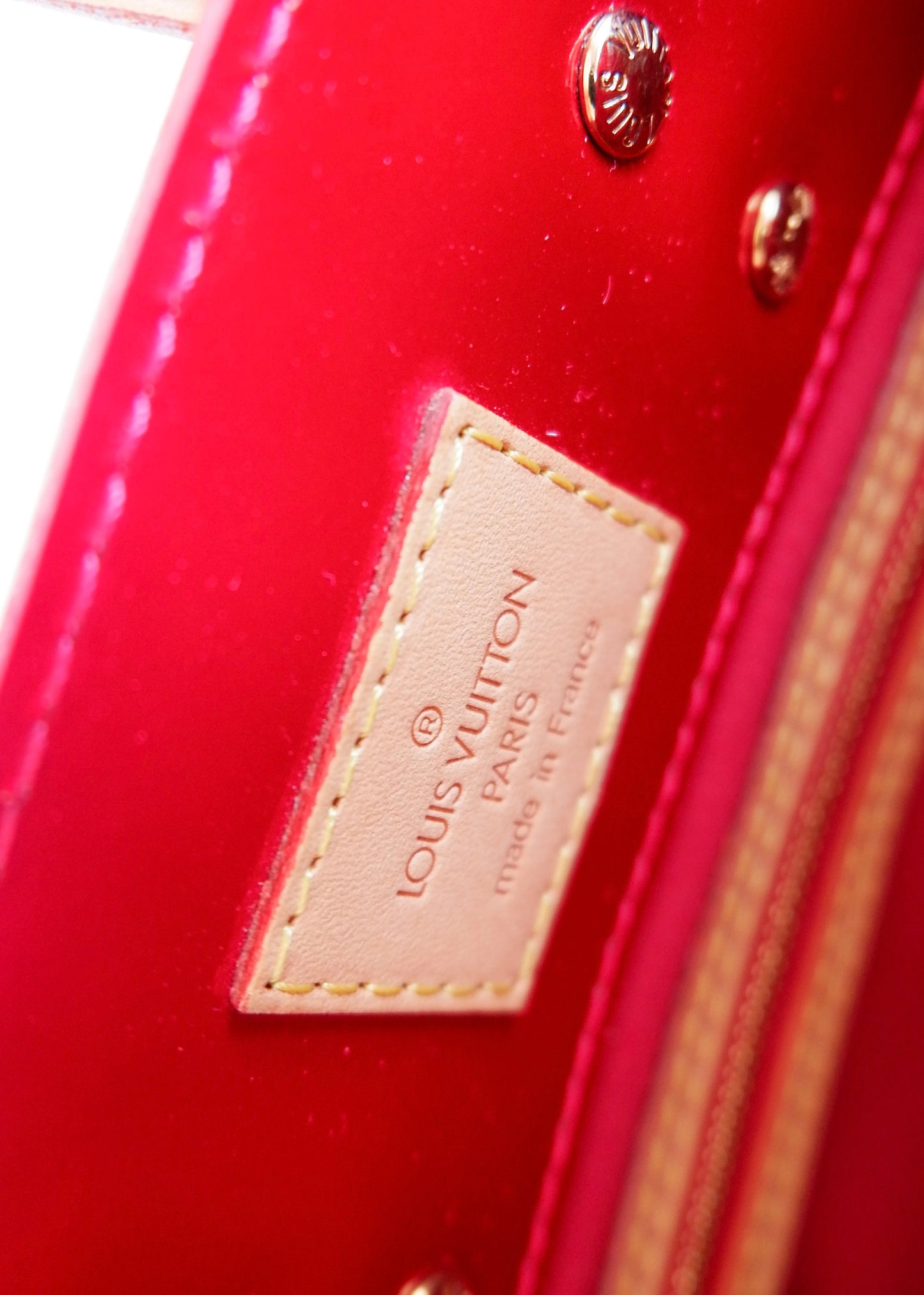 Authentic Preowned Louis Vuitton Red Monogram Vernis Reade Handbag
