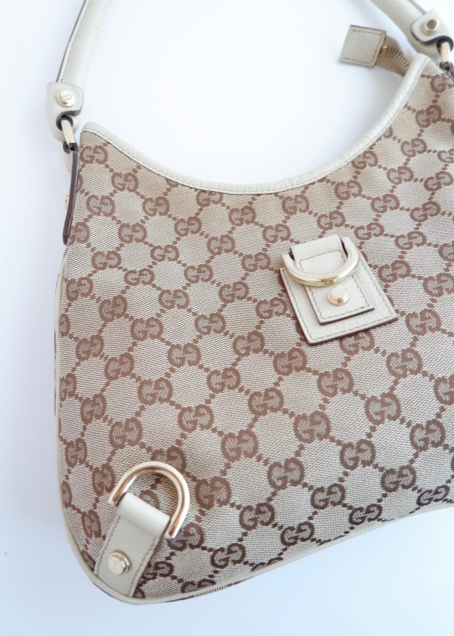 Authentic Preowned Gucci White GG Canvas Shoulder Bag