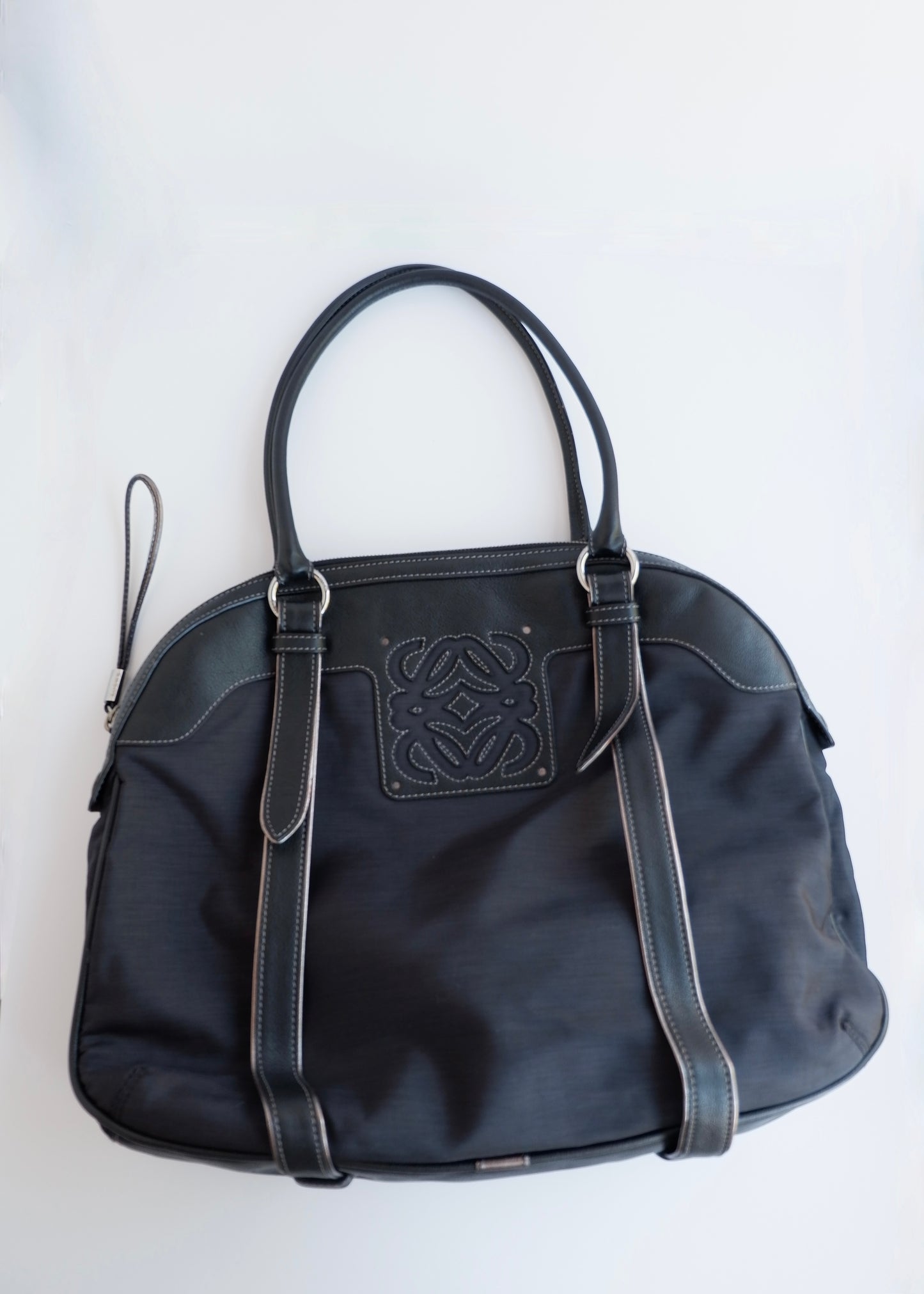 Authentic Preowned Loewe Navy/Black Nylon/Leather Shoulder Tote