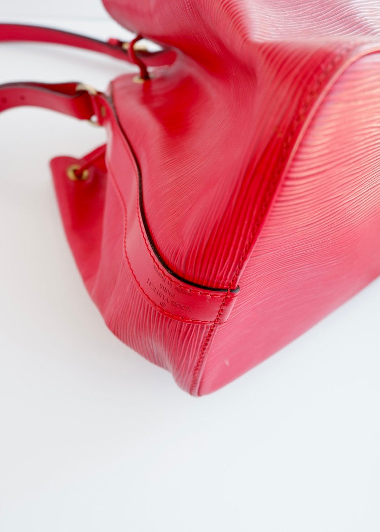 Authentic Preowned Louis Vuitton Red Epi Leather Noe GM Shoulder Bag