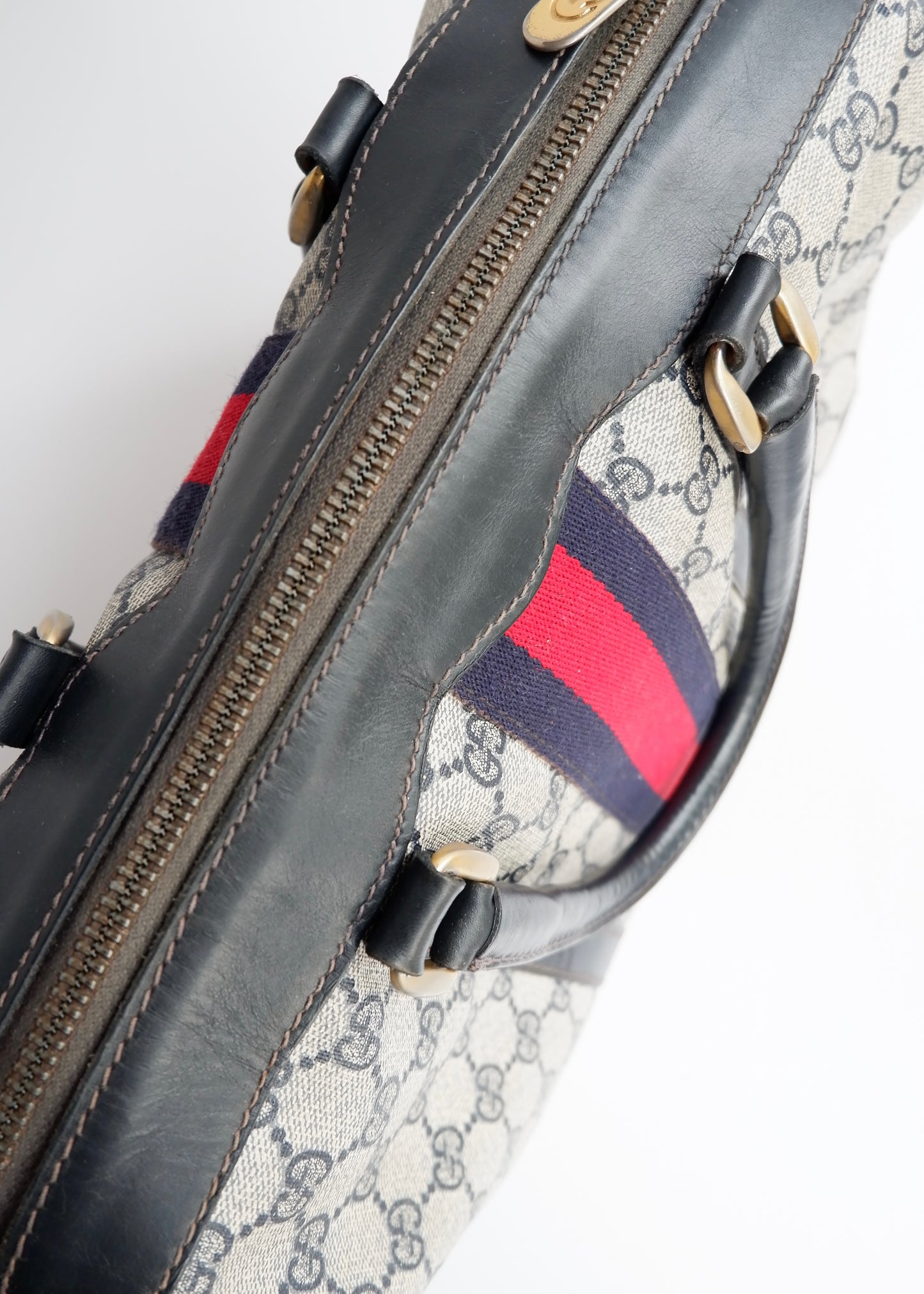 Authentic Preowned Vintage Gucci Navy Boston Bag