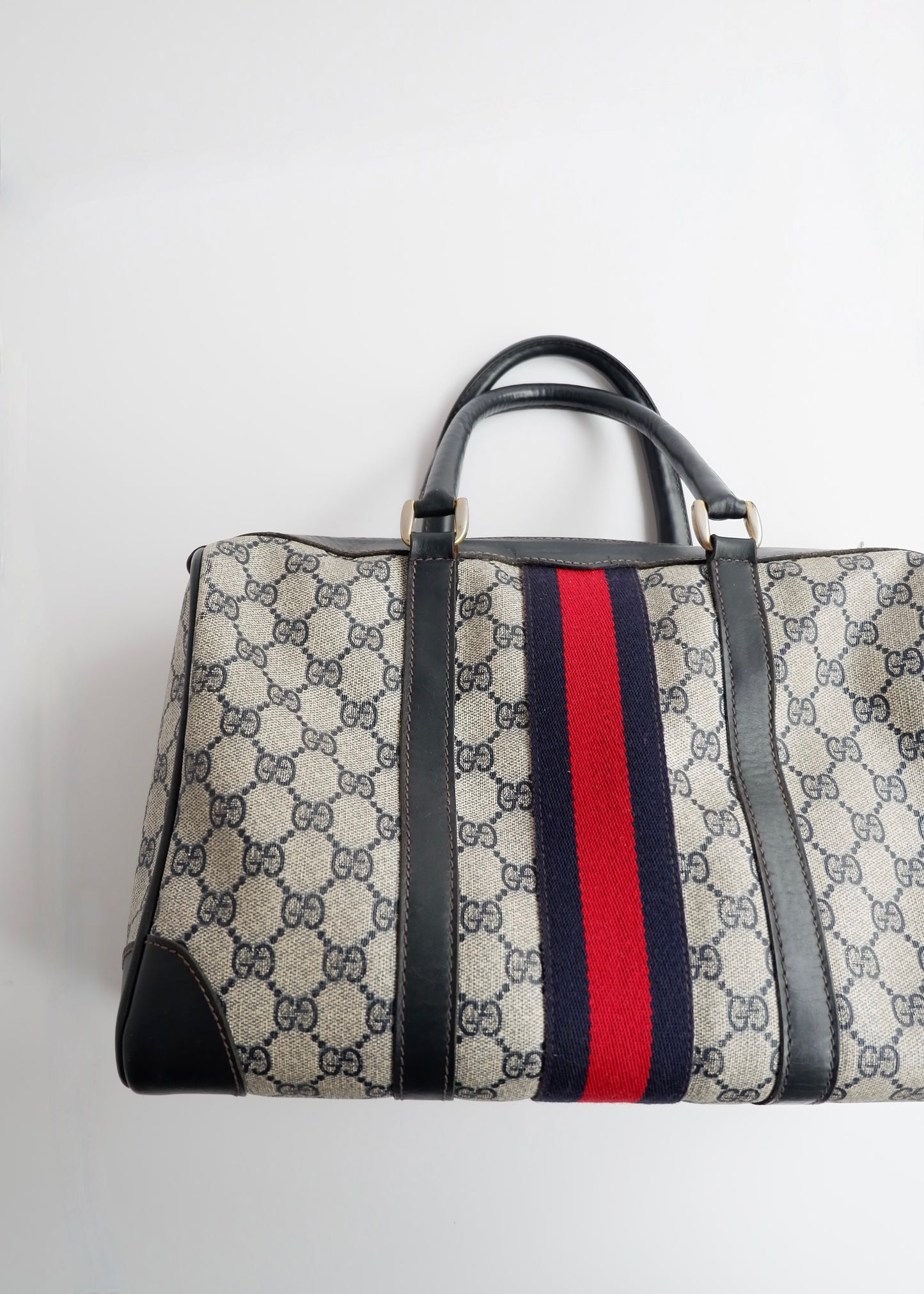 Authentic Preowned Vintage Gucci Navy Boston Bag