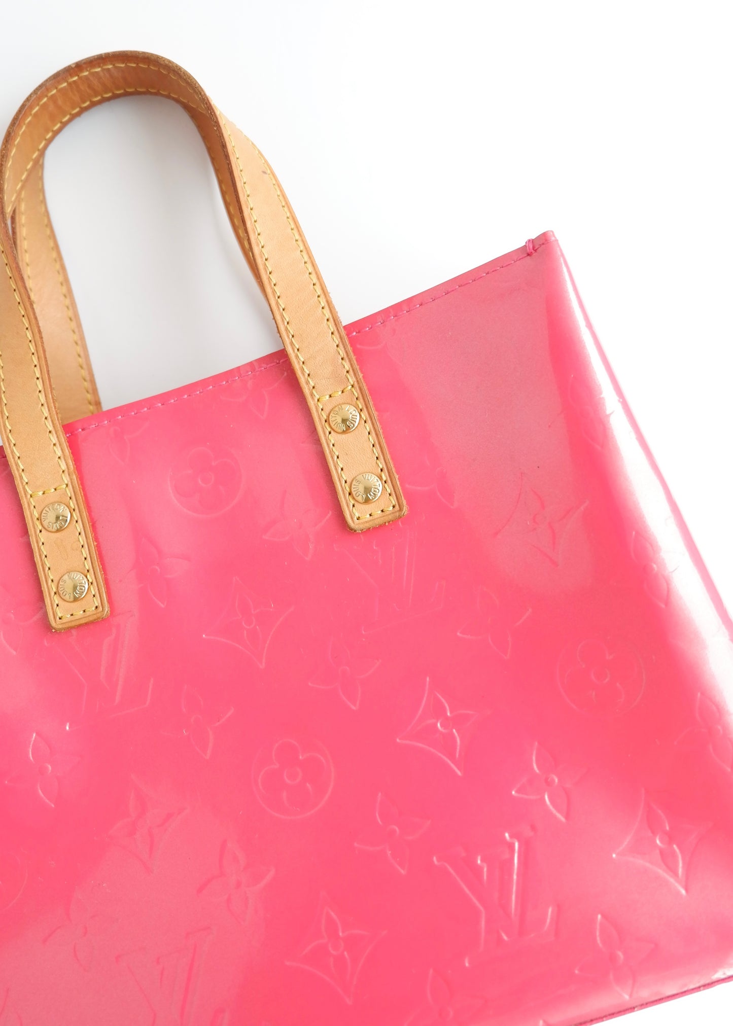 Authentic Preowned Louis Vuitton Monogram Framboise Vernis Reade Handbag
