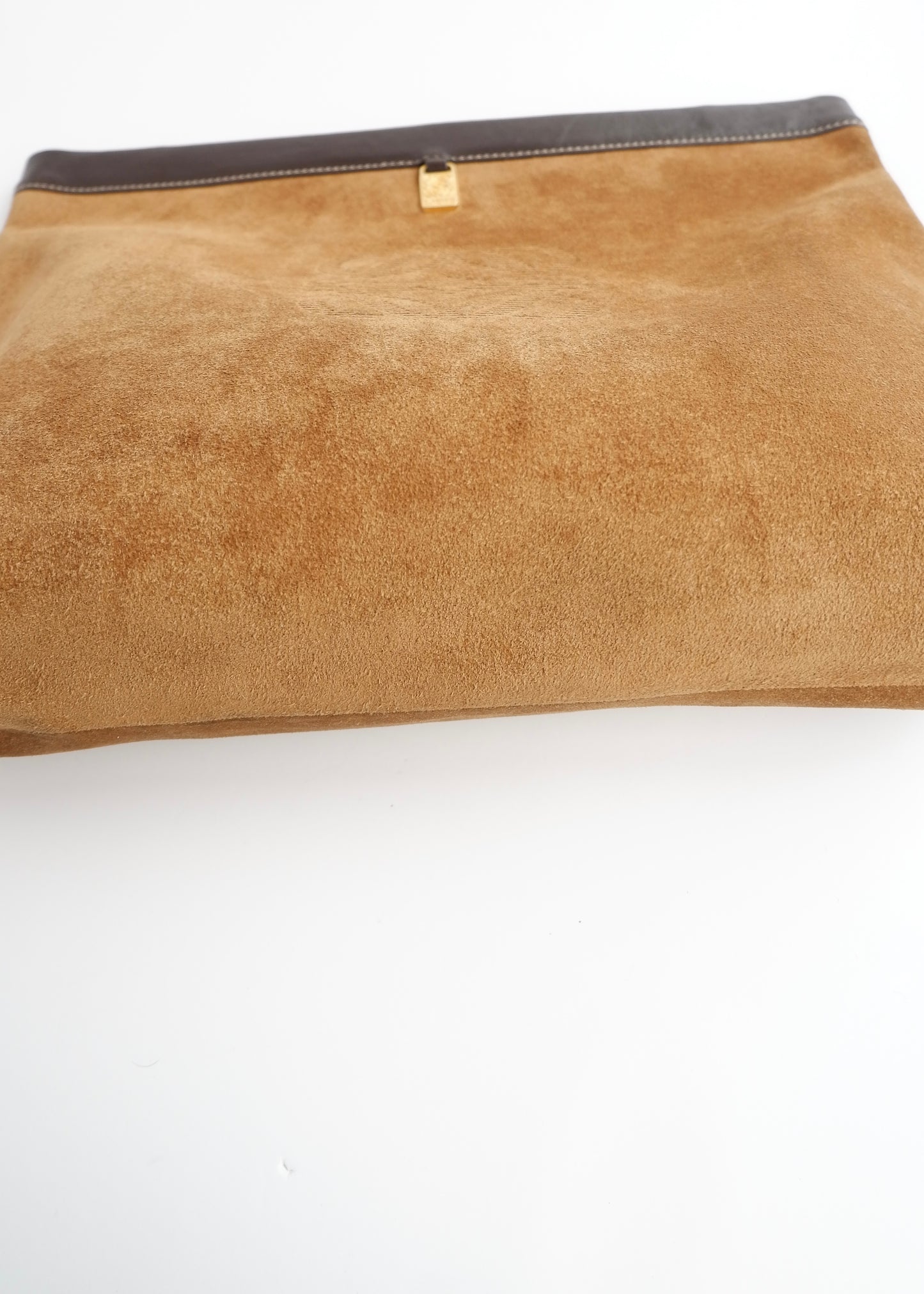 Authentic Preowned Loewe Brown Suede Oversized Clutch Bag