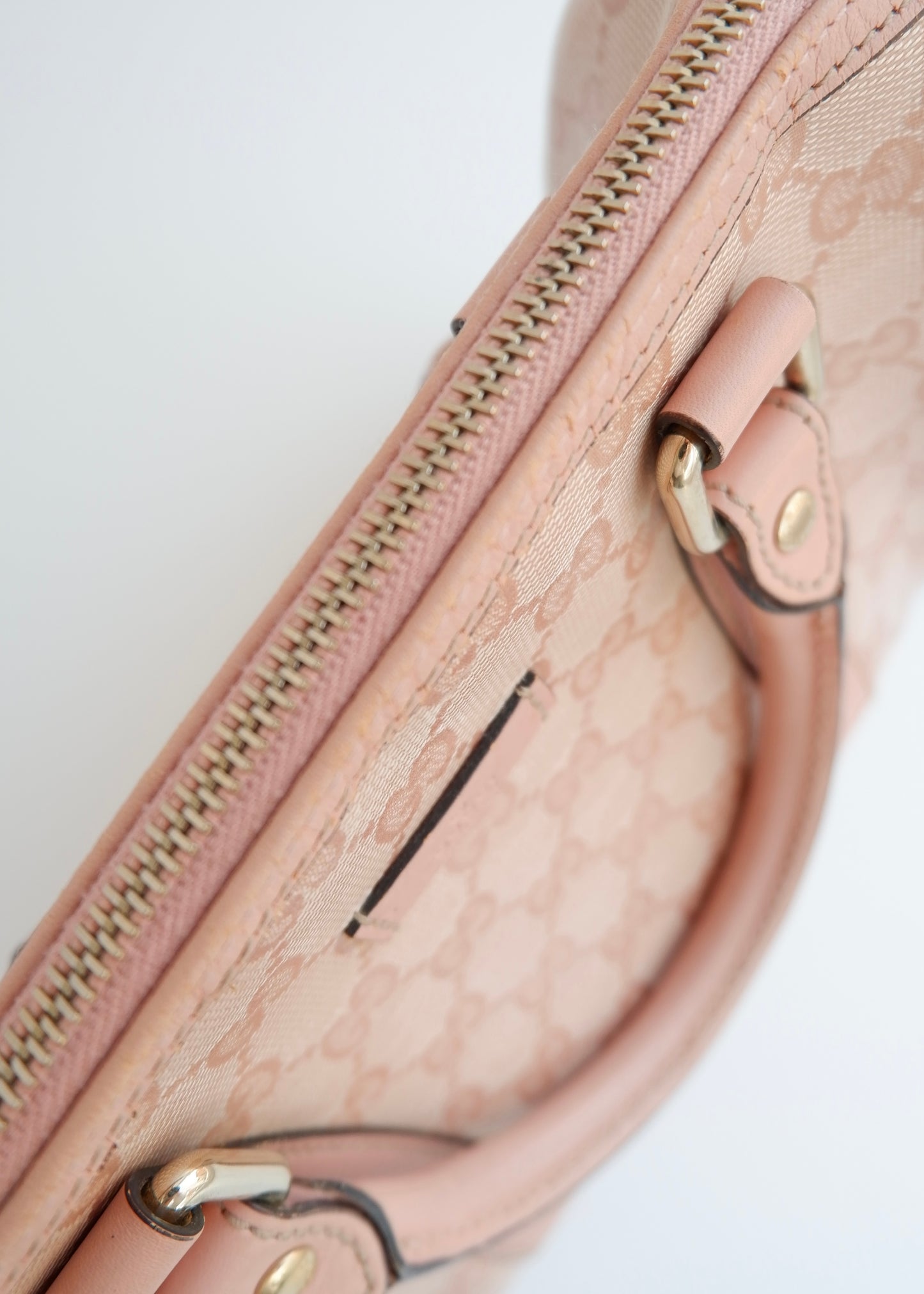 Authentic Preowned Gucci Pink GG Canvas Mini Boston Bag
