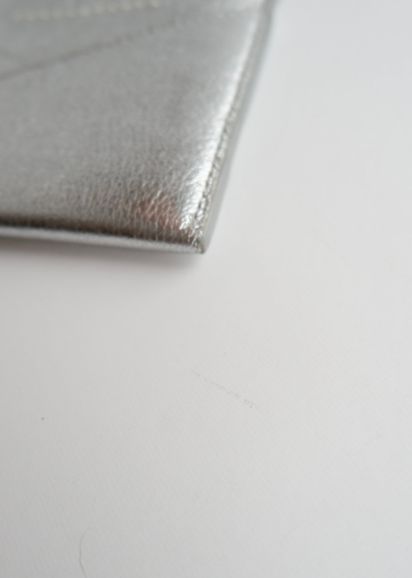 Authentic Preowned Maison Margiela Silver Metalic Leather Card Holder