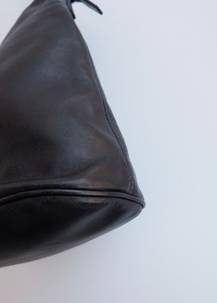 Authentic Preowned Fendi Black Leather FF Logo Bucket Shoulder Bag