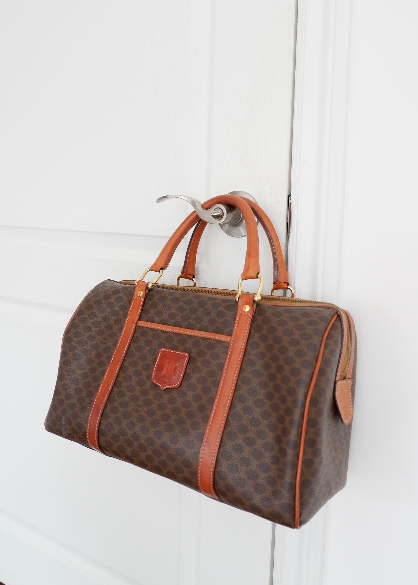 Authentic Preowned Vintage Celine Brown Macadam Boston Bag