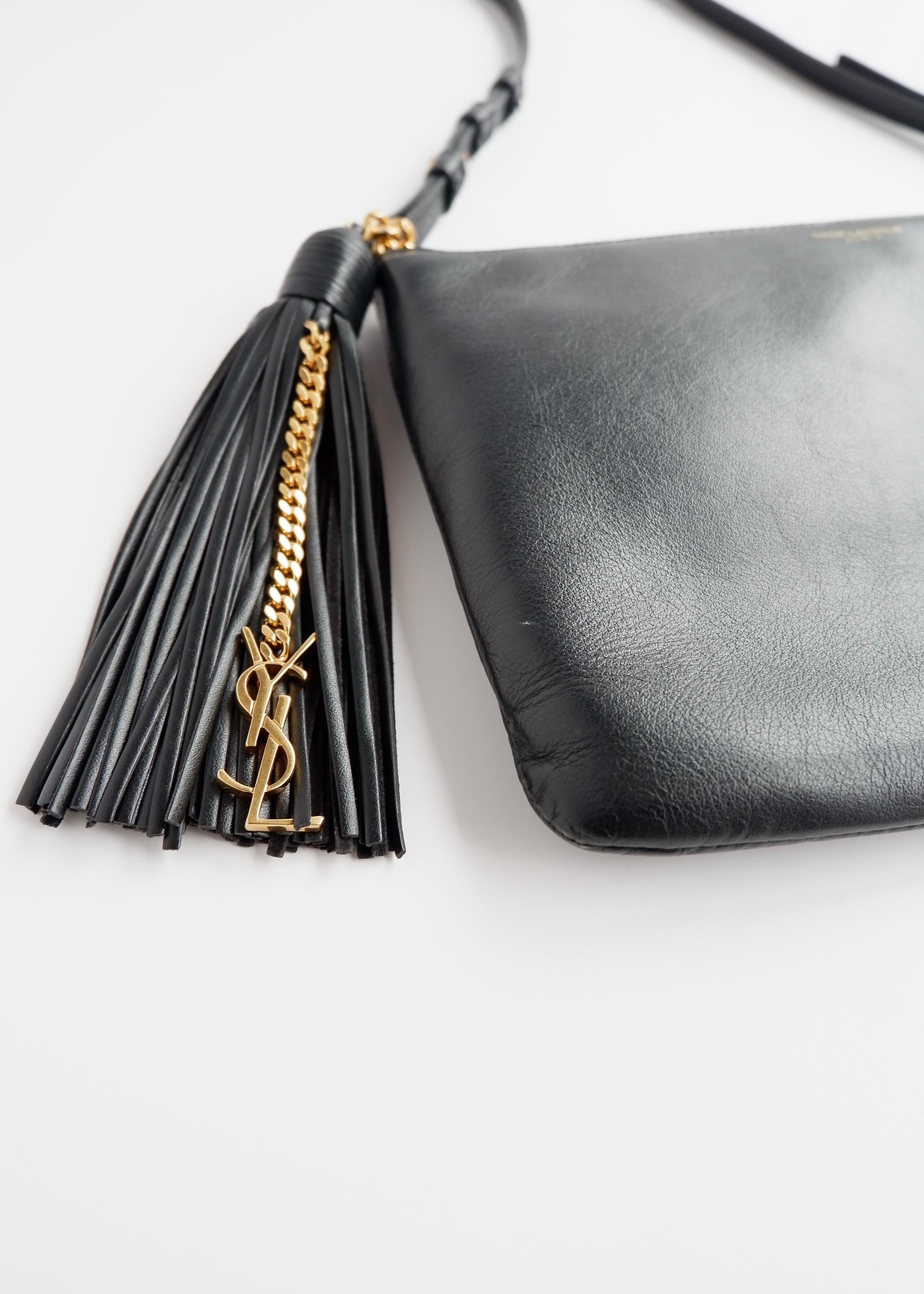 Authentic Preowned Saint Laurent YSL Black Leather Teen Monogram Crossbody Bag