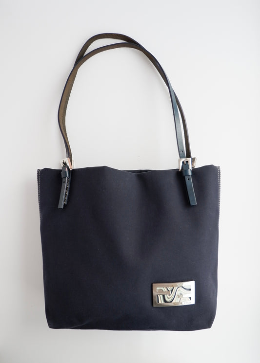 Authentic Preowned Fendi Navy Canvas FF Logo Tote Bag