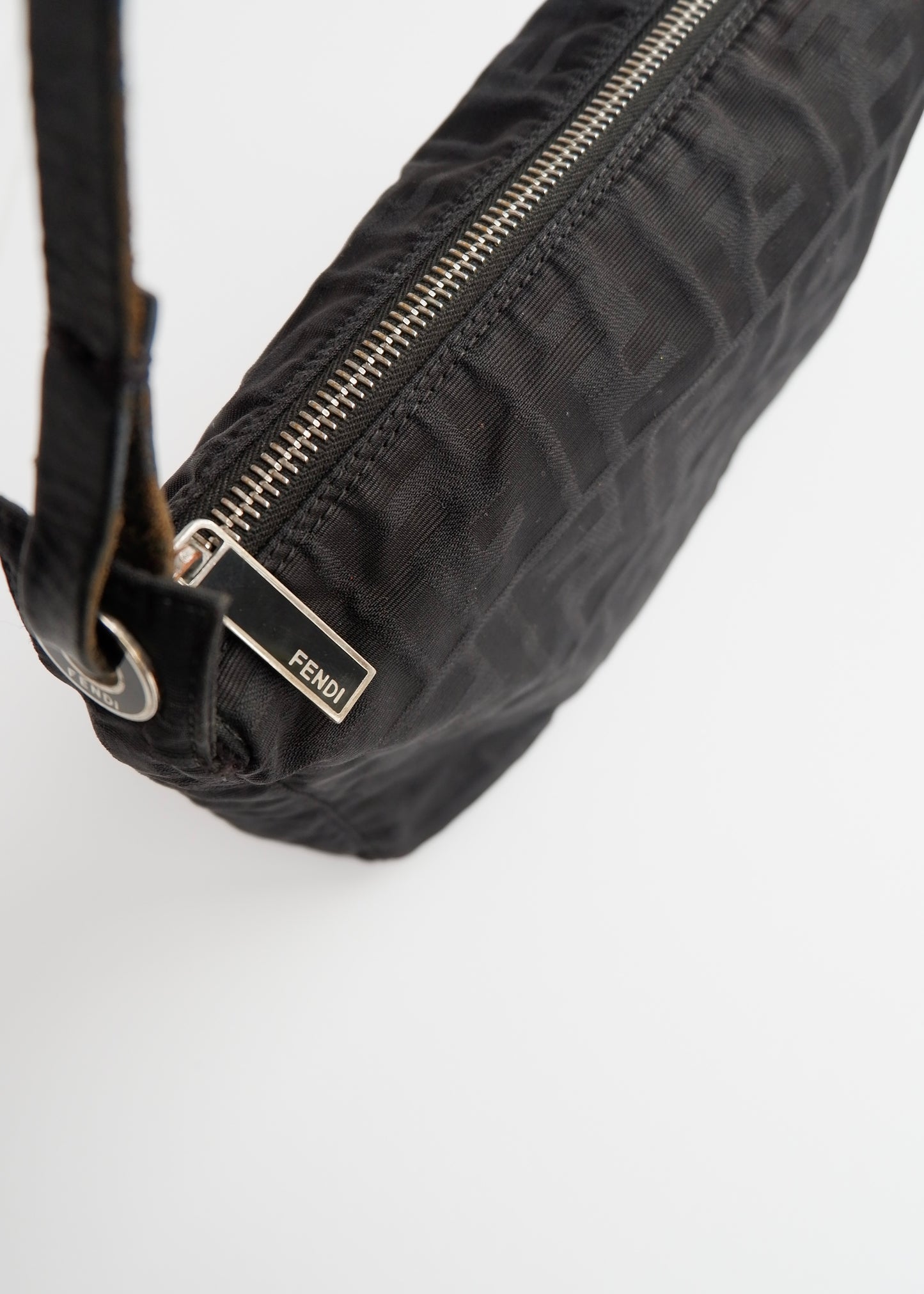Authentic Preowned Fendi Black Zucca Canvas Shoulder Bag