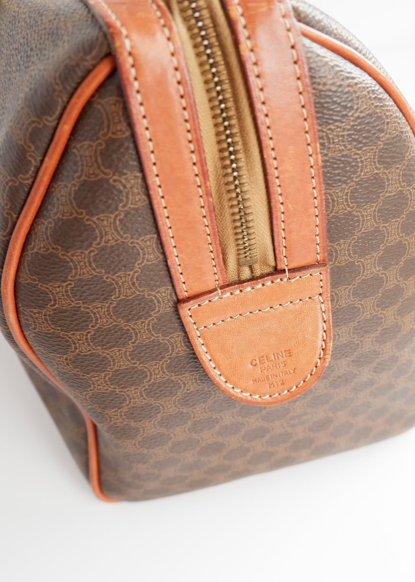 Authentic Preowned Vintage Celine Brown Macadam Boston Bag