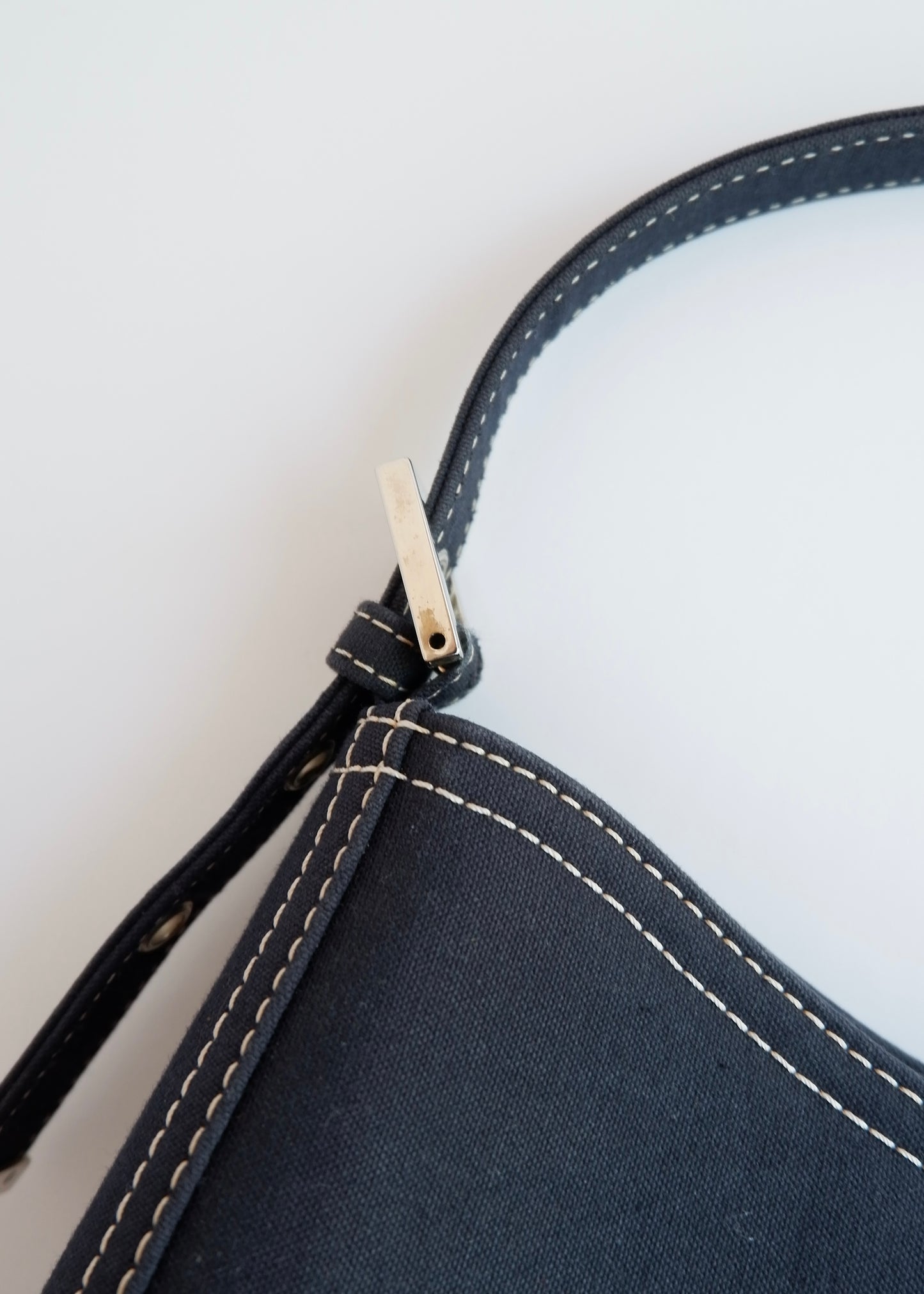 Authentic Preowned Fendi Navy Denim/Canvas Large Shoulder Bag