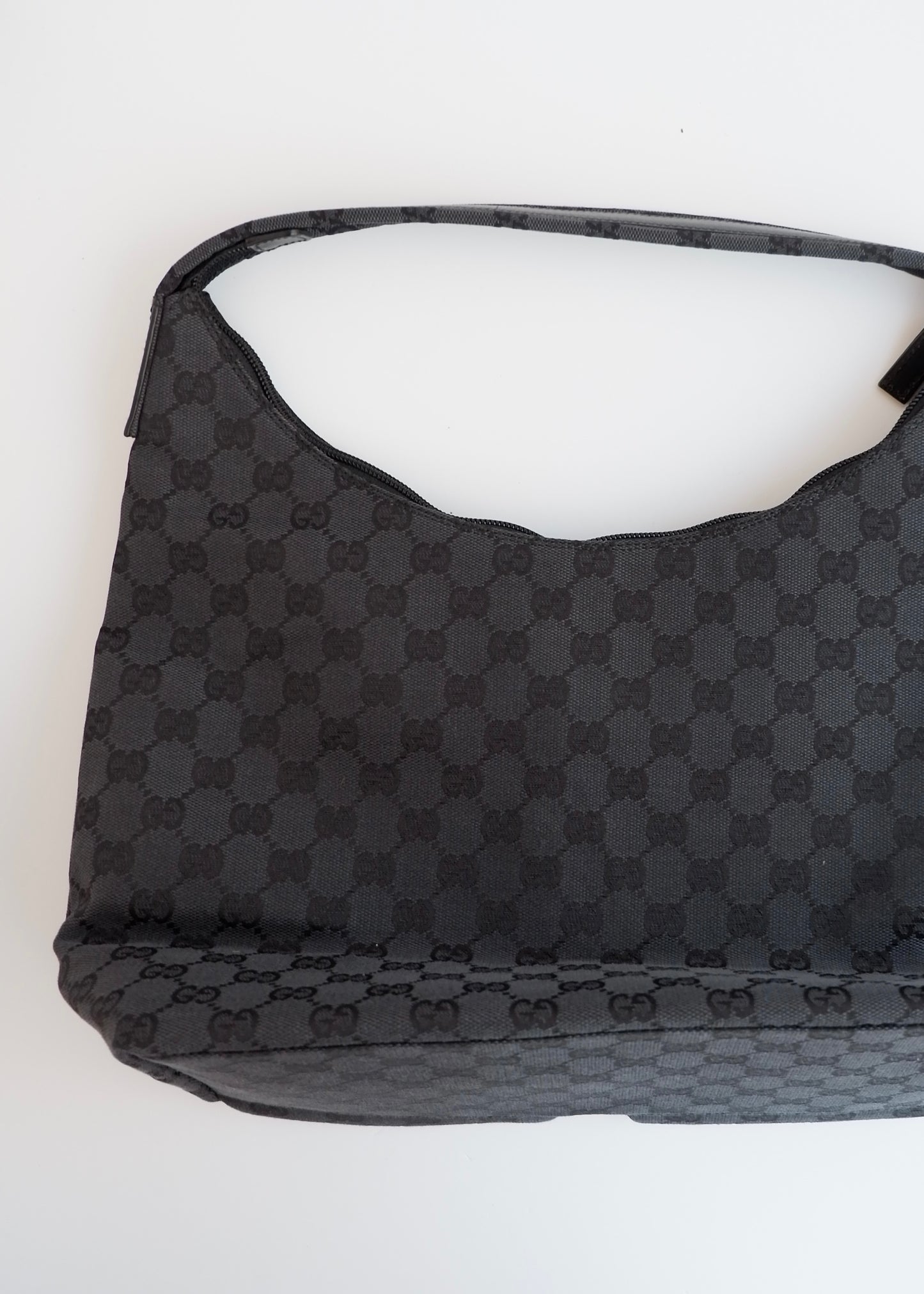 Authentic Preowned Gucci Black GG Canvas Shoulder Bag