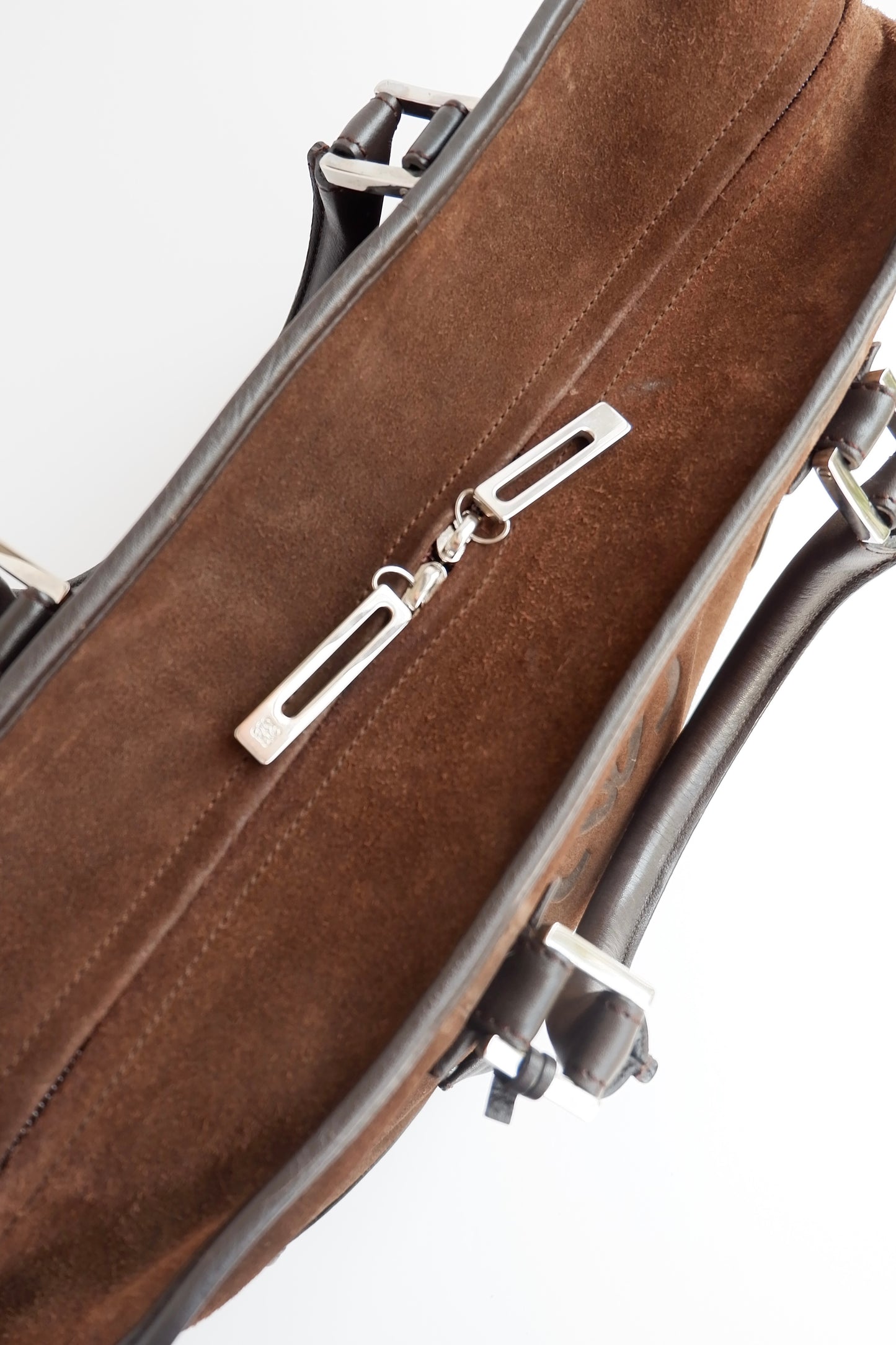 Authentic Preowned Vintage Loewe Brown Suede/ Leather Amazona Handbag