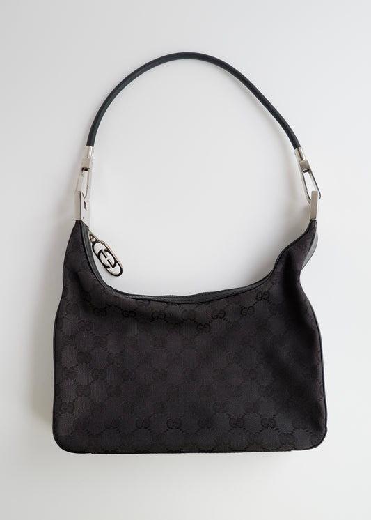 Authentic Preowned Gucci Black GG Canvas Shoulder Bag