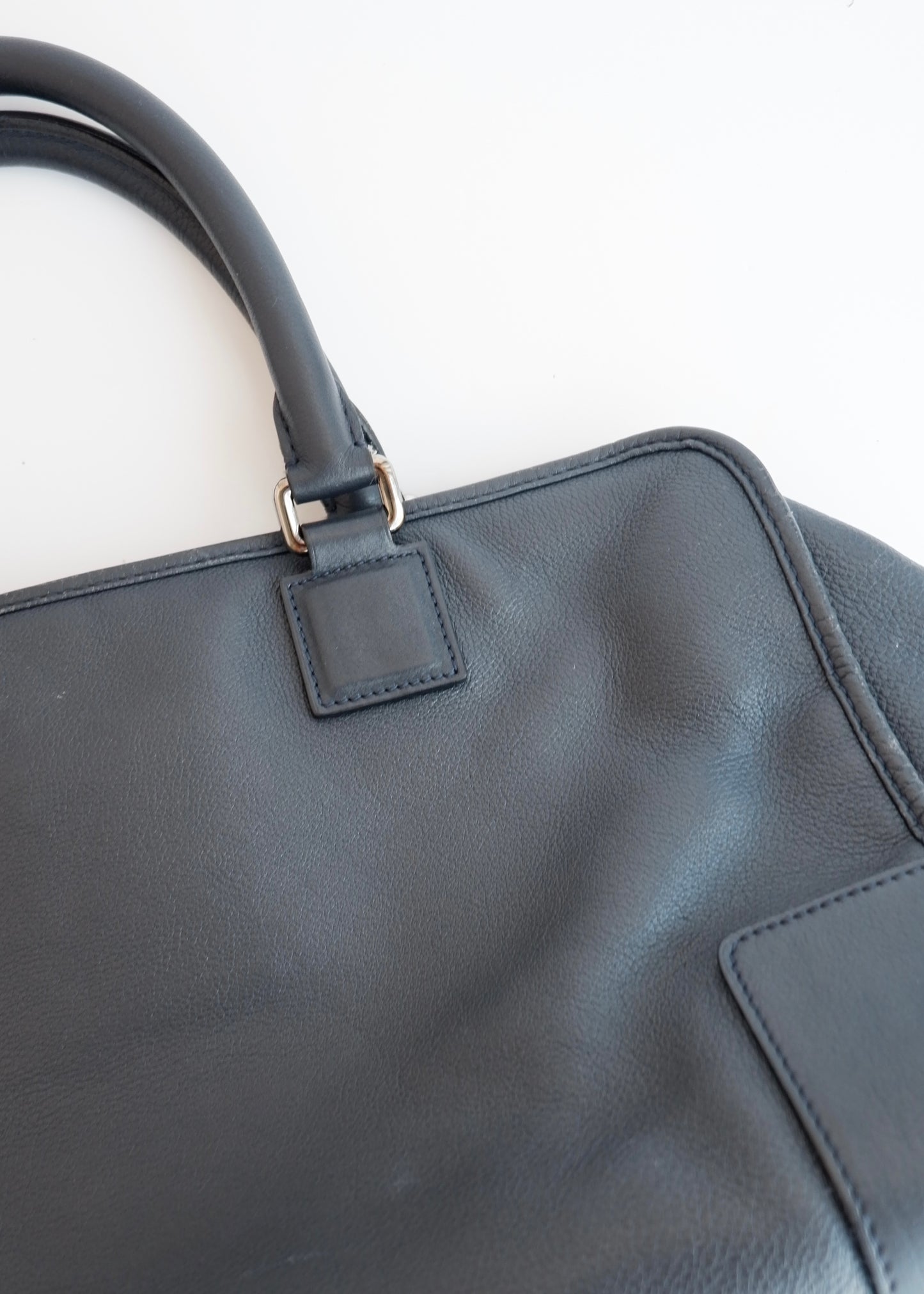 Authentic Preowned Loewe Navy Leather Amazona Handbag
