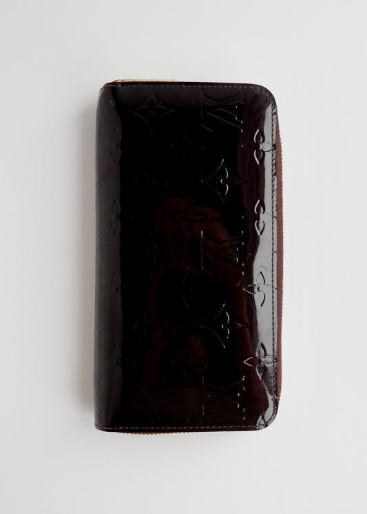 Authentic Preowned Louis Vuitton Monogram Amarante Vernis Long Zip Wallet