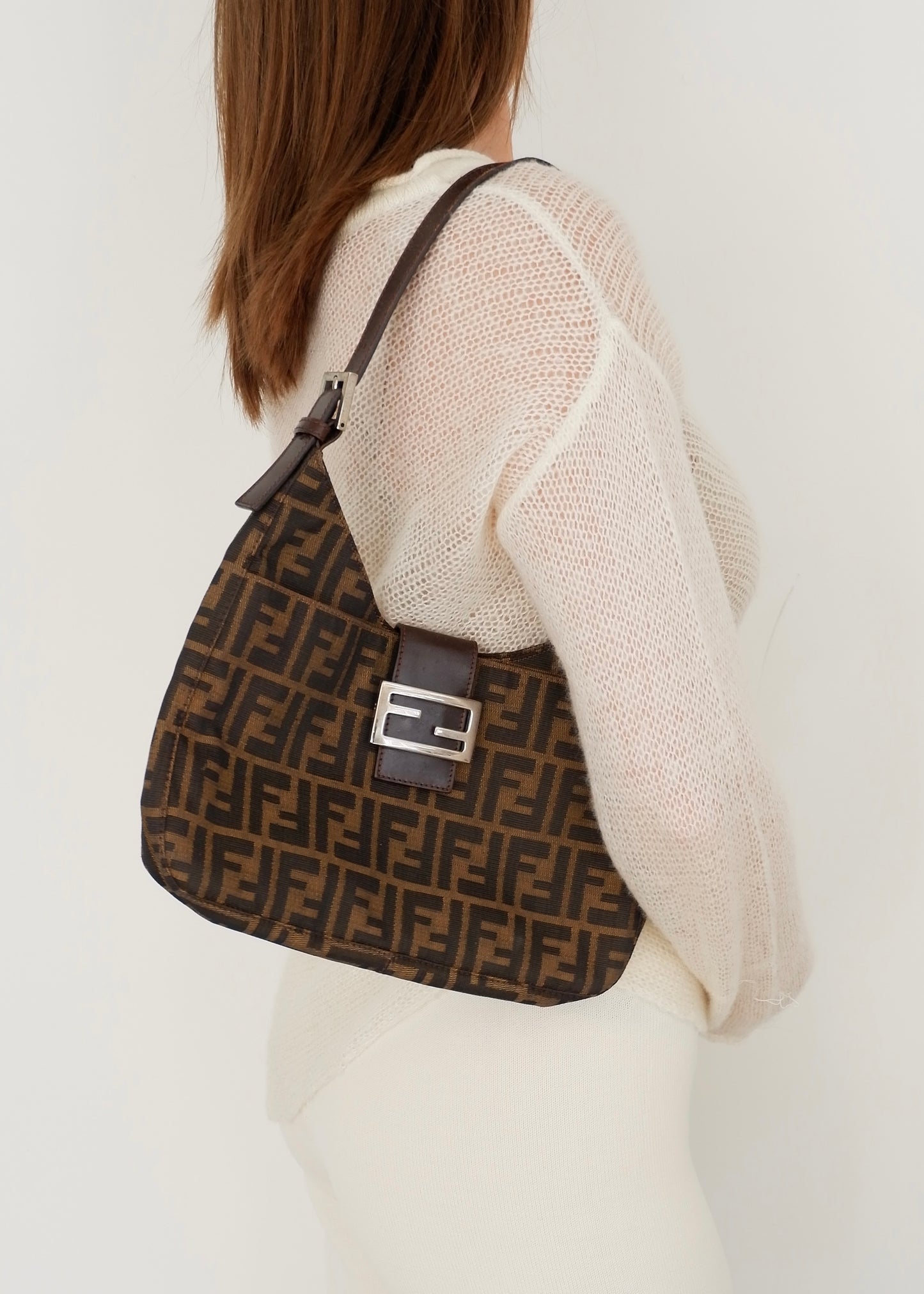 Authentic Preowned Fendi Brown Zucca Shoulder Bag