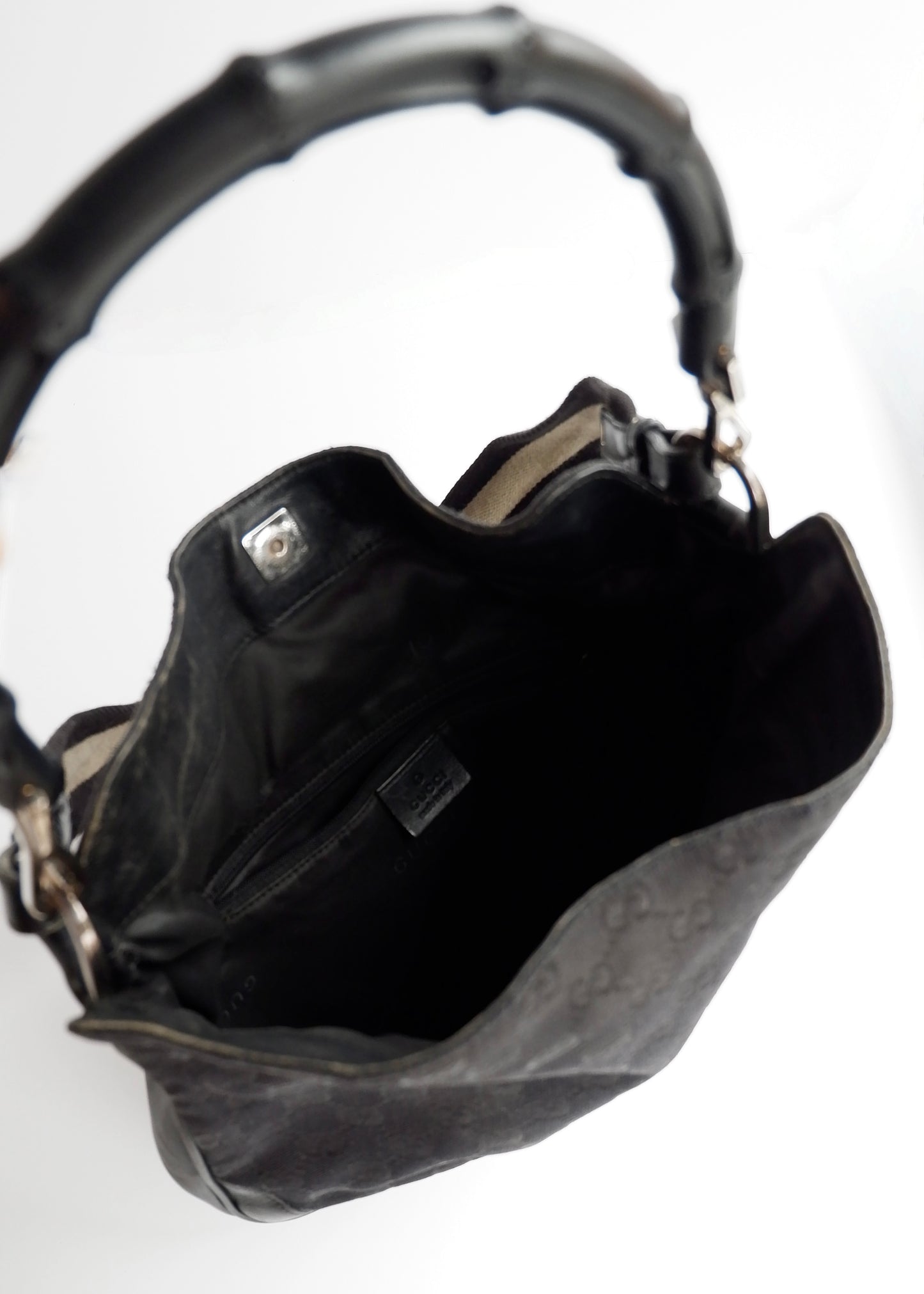 Authentic Preowned Gucci Black GG Canvas Two Strap Shoulder Bag