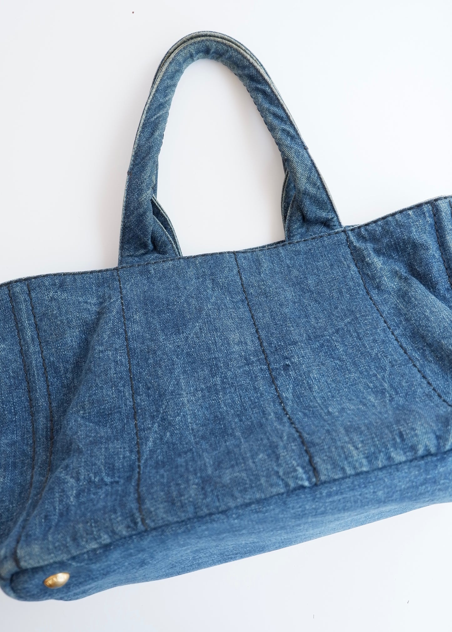 Authentic Preowned Prada Navy Denim Canapa Tote Bag