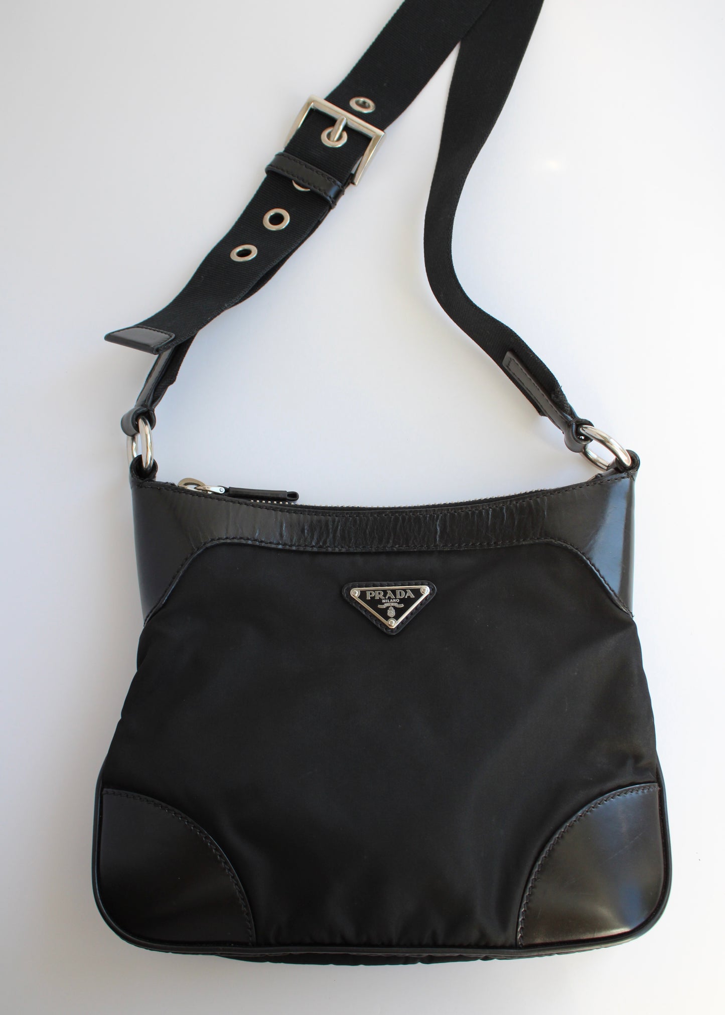 Authentic Preowned Prada Black Nylon/Leather Crossbody Bag