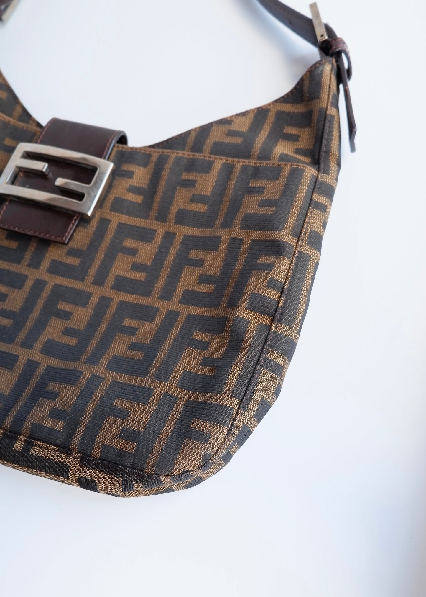 Authentic Preowned Fendi Brown Zucca Shoulder Bag