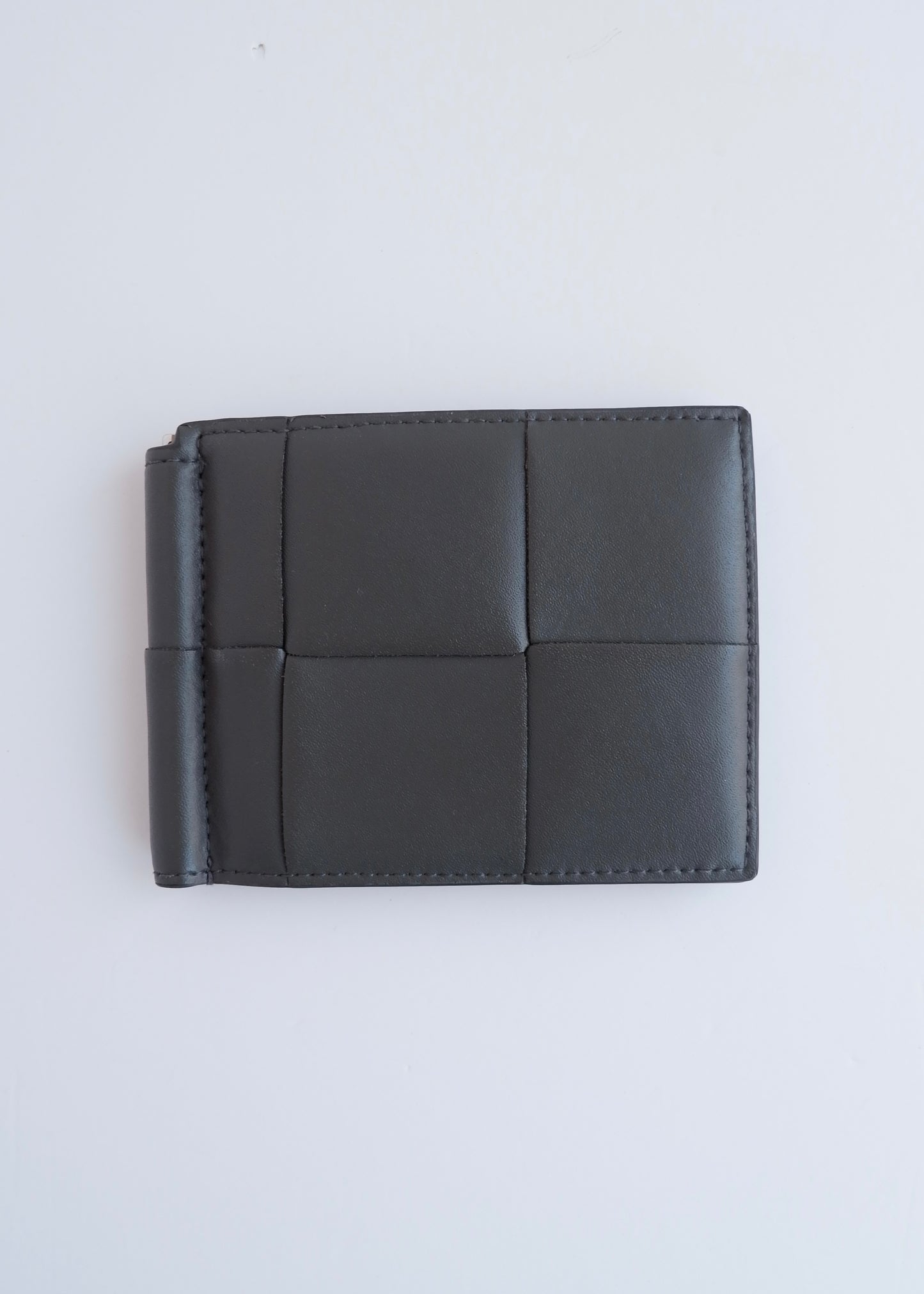 Authentic Preowned Bottega Veneta Grey Leather Cassette Bi-Fold Wallet