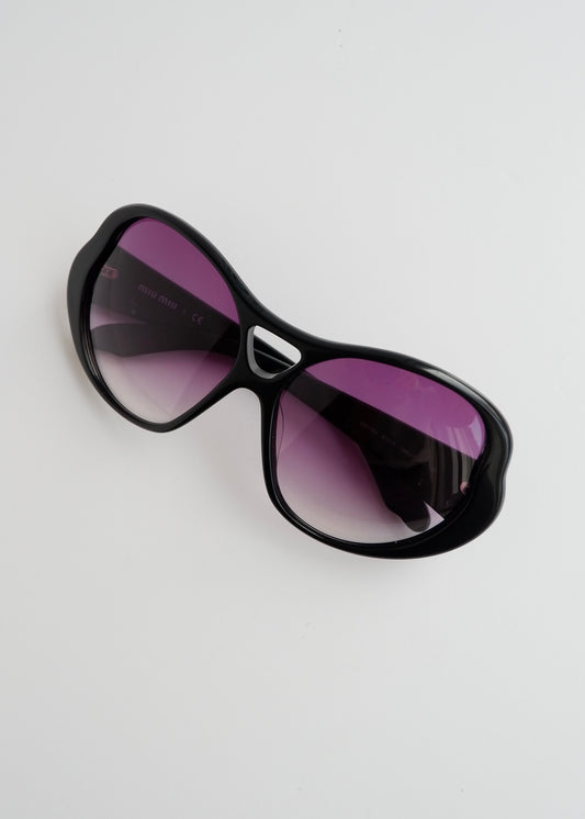 Authentic Preowned Miu Miu Black/Purple Frame Oversized Sunglasses
