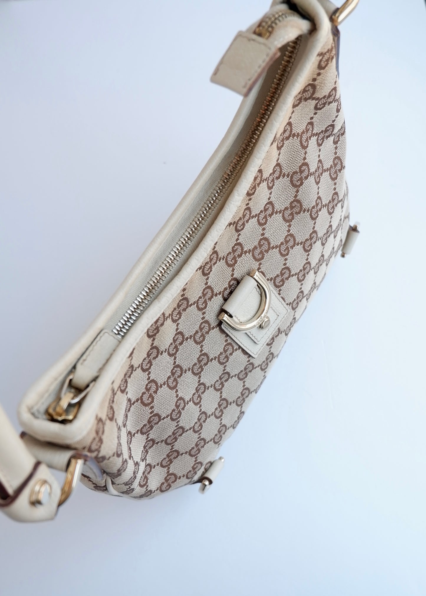 Authentic Preowned Gucci White GG Canvas Shoulder Bag
