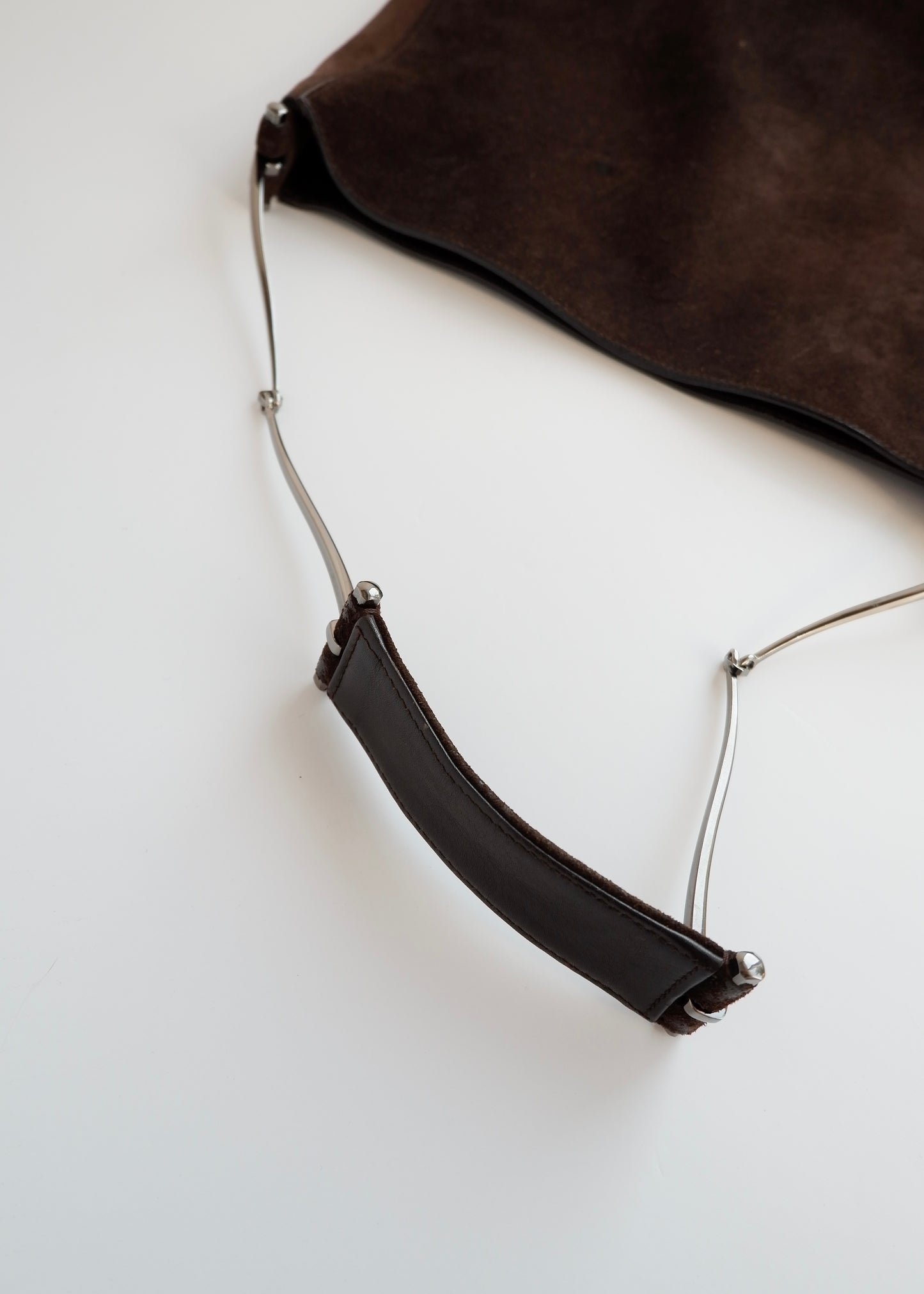 Authentic Preowned Gucci Brown Suede Shoulder Bag w/ Pouch