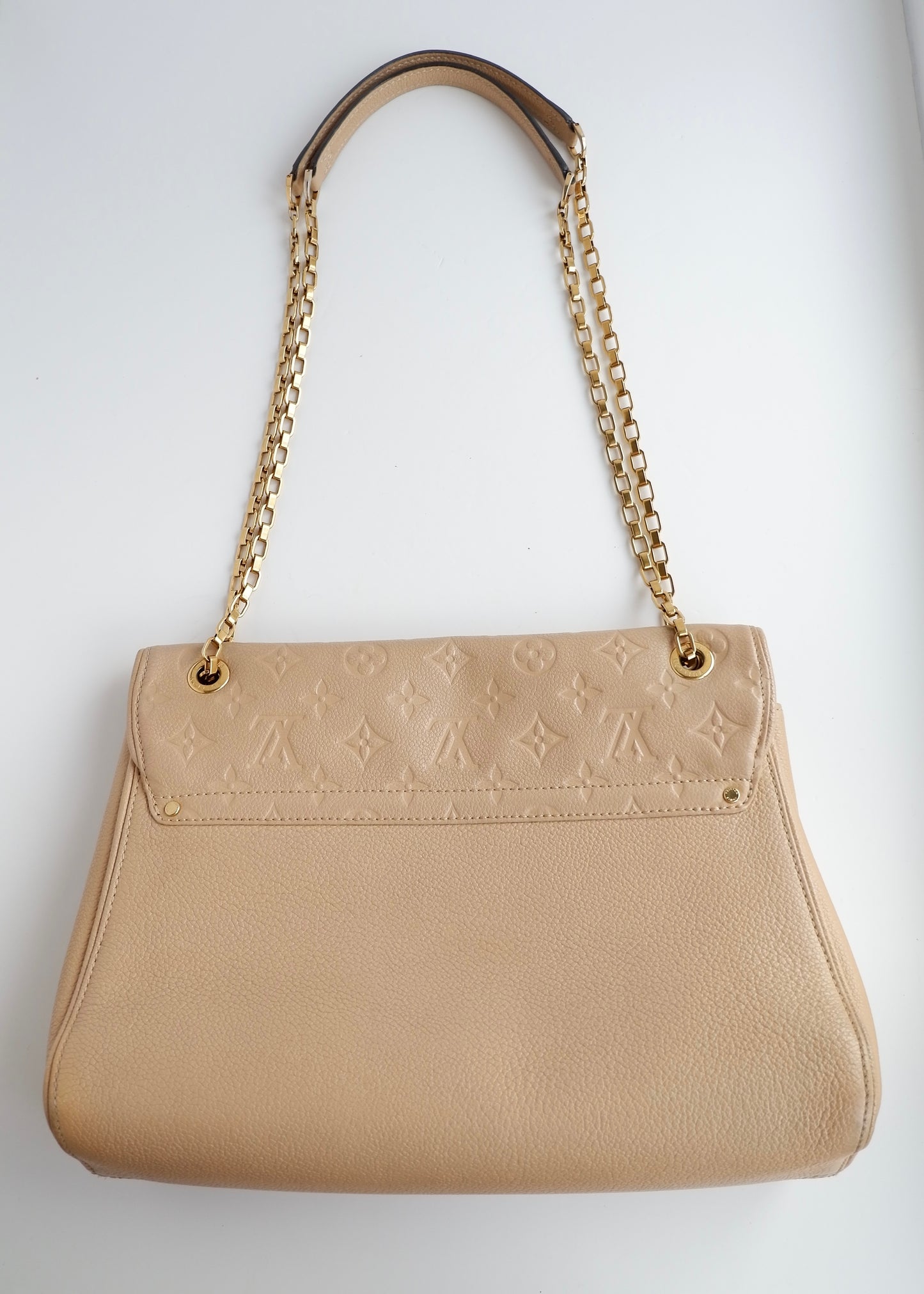 Authentic Preowned Louis Vuitton Cream Monogram Empreinte Leather St Germain MM Shoulder Bag