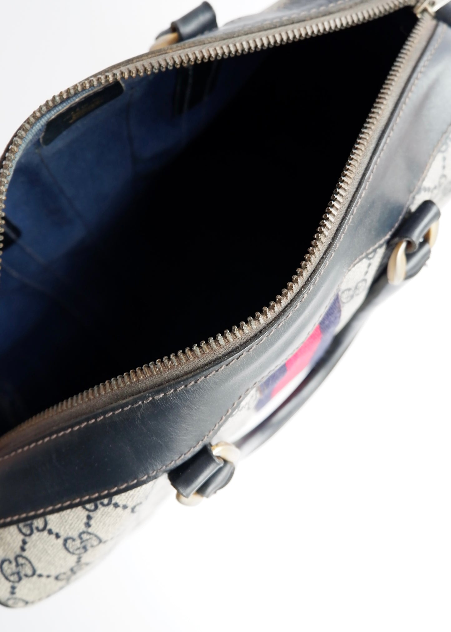 Authentic Preowned Vintage Gucci Navy Boston Bag