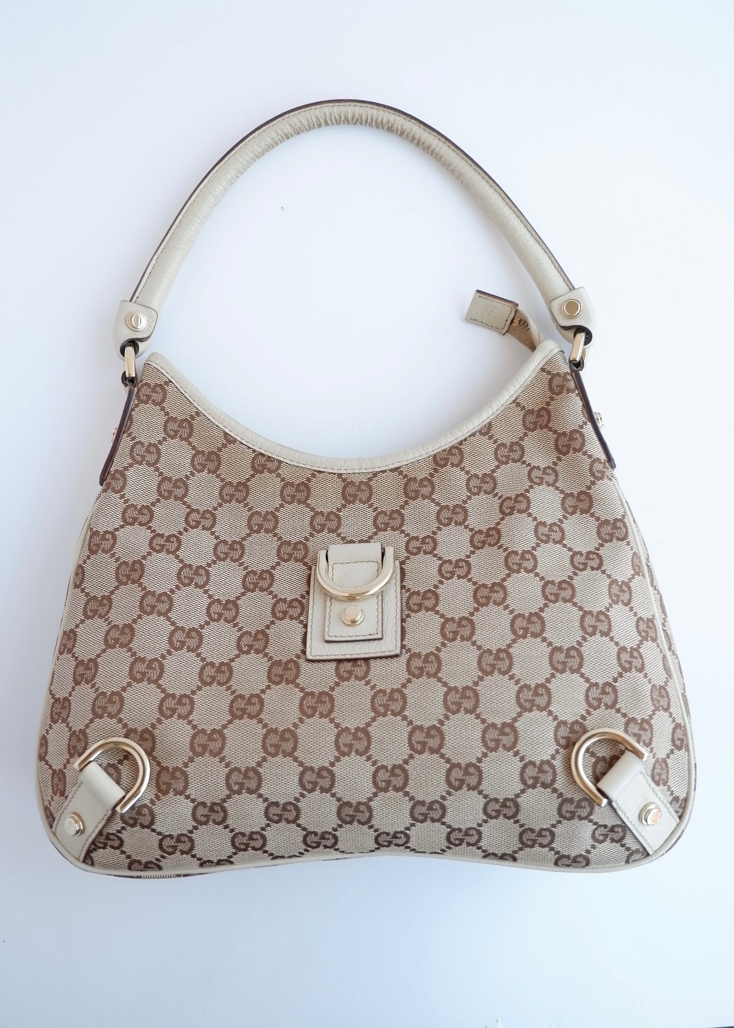 Authentic Preowned Gucci White GG Canvas Shoulder Bag