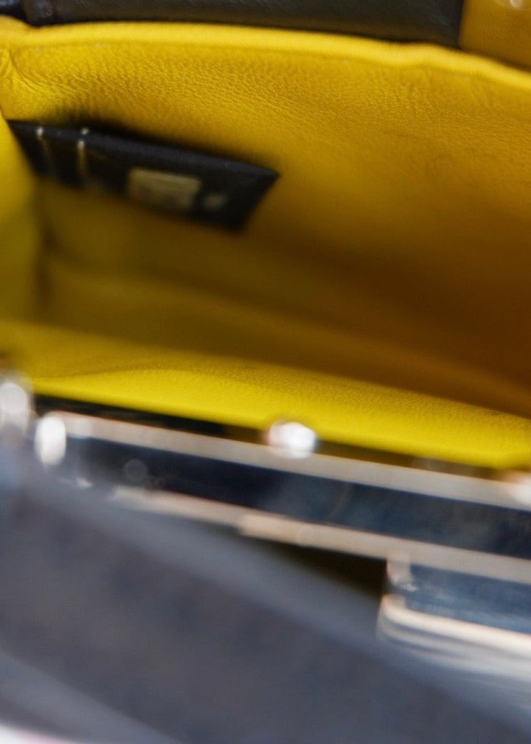 Authentic Preowned Fendi Black Multi Color Beaded Micro Peekaboo handbag